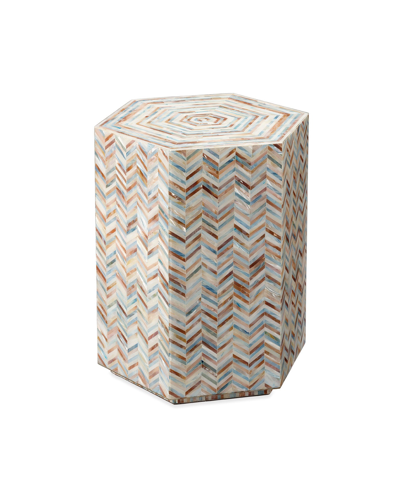Hexagon Side Table - Modern Geometric End Table for Living Room, Bedroom & Office - Stylish Accent Table with Sturdy Metal Base - Perfect for Small Spaces, Home Decor & Coffee Table Alternative