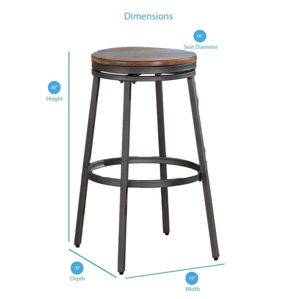 Premium Wooden Backless Bar Stool - American Woodcrafters Stockton Style - Perfect for Kitchen Islands, Home Bars & Breakfast Nooks