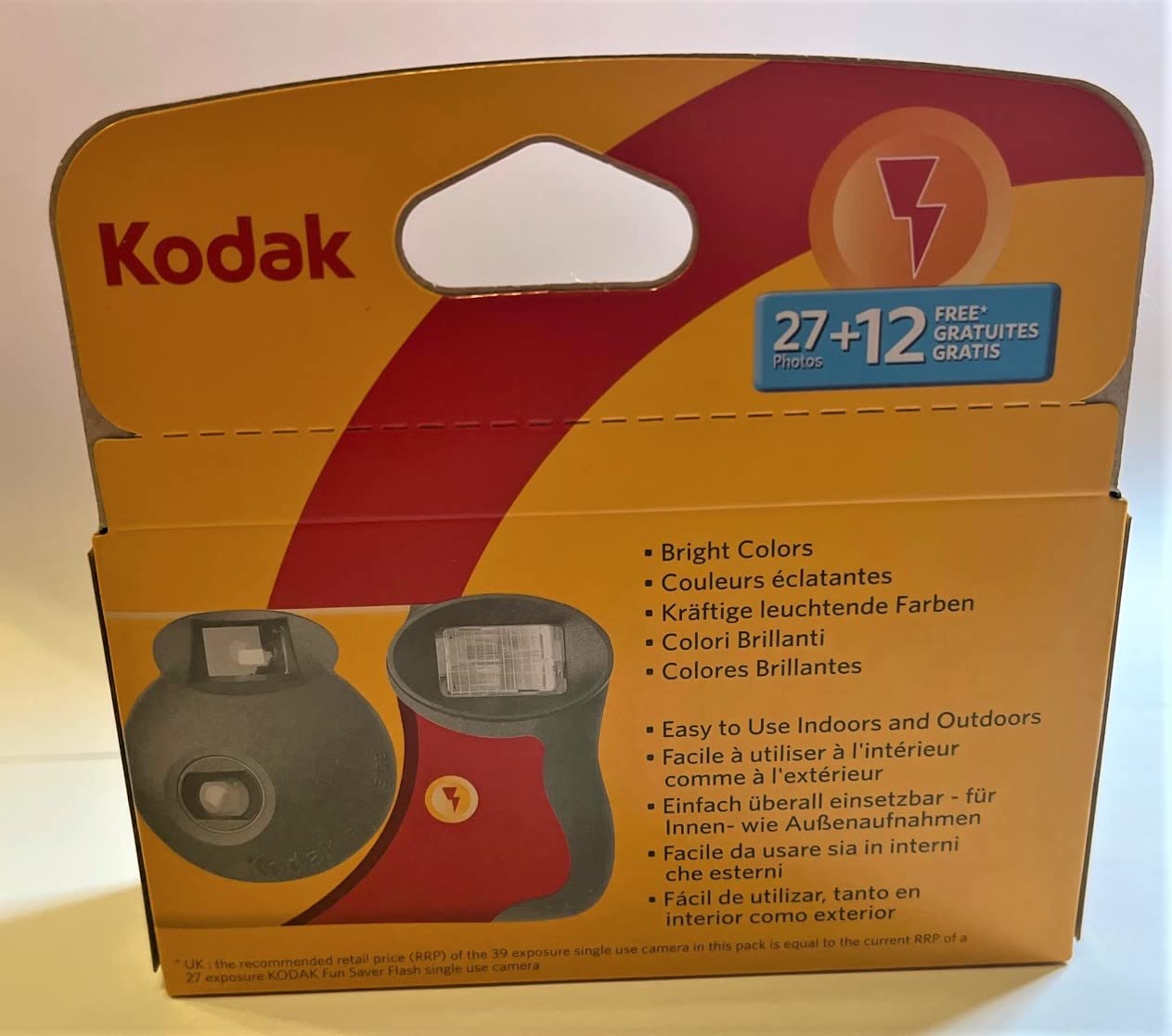 KODAK Fun Saver Disposable Camera - 27+12 Exposures, ISO 800 Film - Perfect for Weddings, Parties & Travel Photography - Capture Memories Instantly