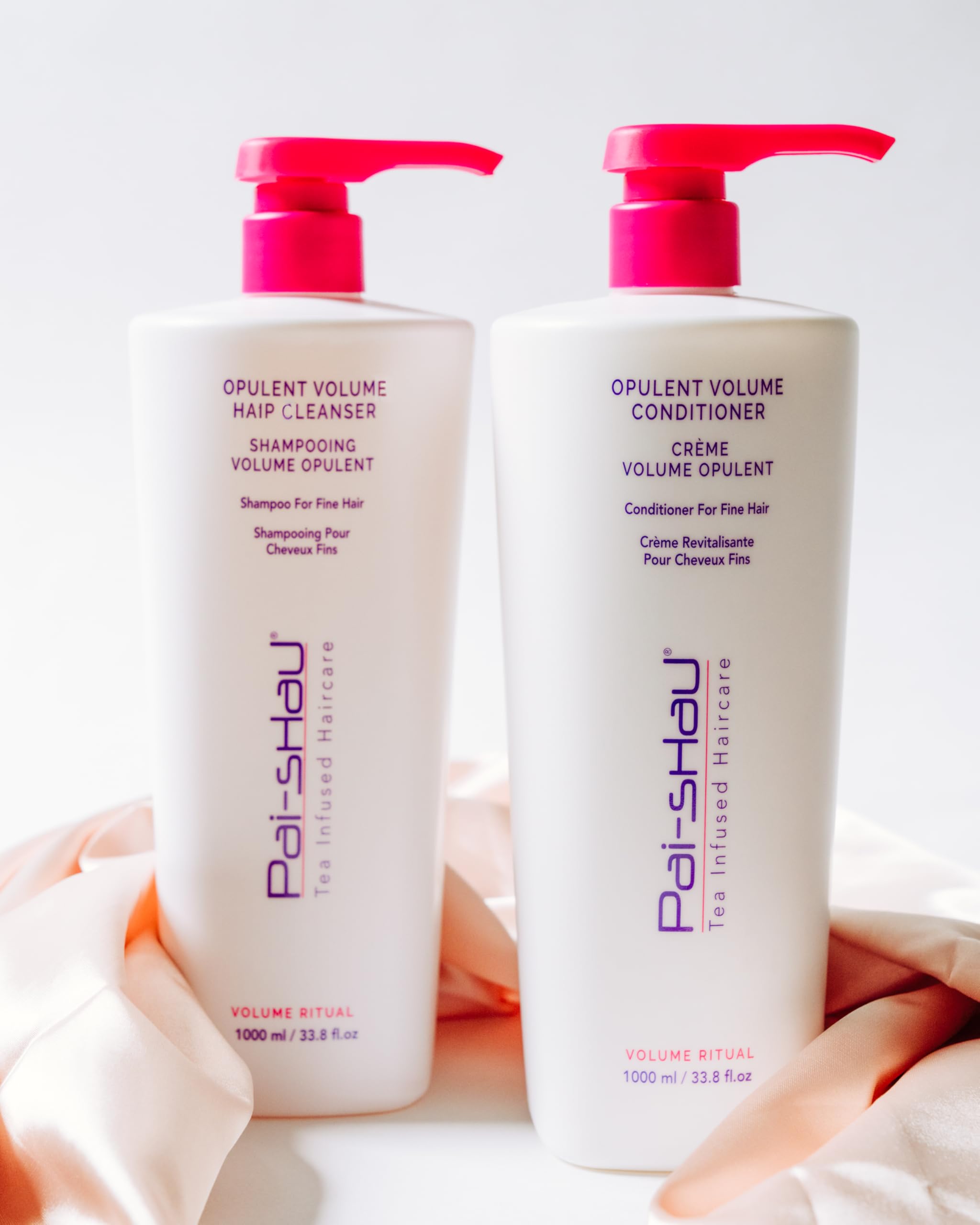 Pai-Shau Opulent Volume Shampoo and Conditioner Set for Thin Hair - Volumizing & Hydrating Cleanser Duo - 33.8 Fl Oz Each - Adds Body & Moisture - Best for Fine, Flat Hair - Perfect for Daily Use at Home or Salon