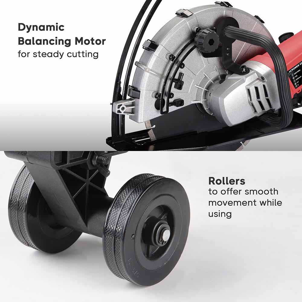 13 3/4 Inch 15A Heavy Duty Circular Saw - Professional Concrete, Tile & Cement Cutting Power Tool for Construction, Masonry & DIY Projects