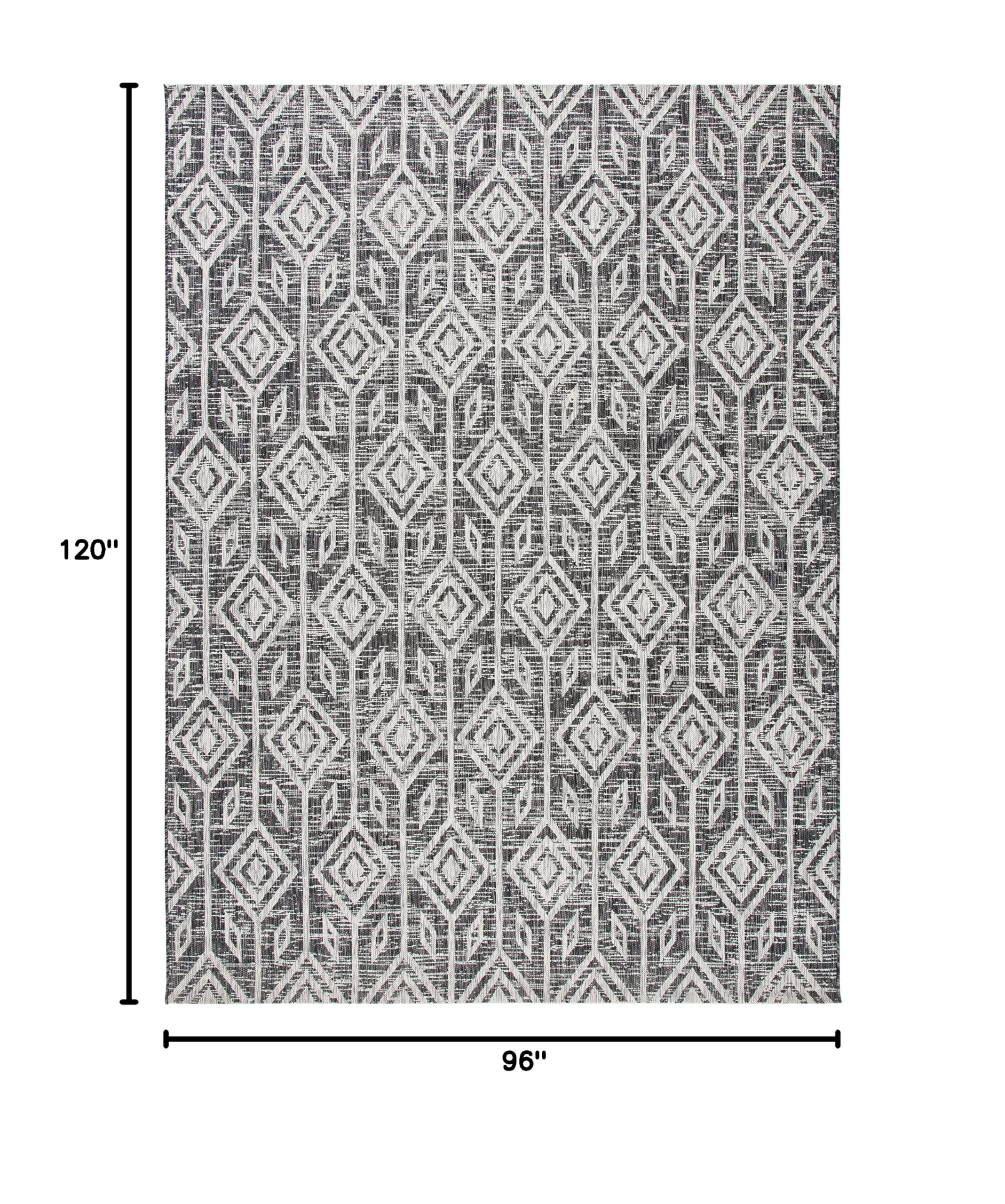 SAFAVIEH Courtyard Collection 8' x 10' Black & Grey Indoor Outdoor Waterproof Area Rug - Easy to Clean, Perfect for Patio, Backyard, Mudroom, and High Traffic Areas