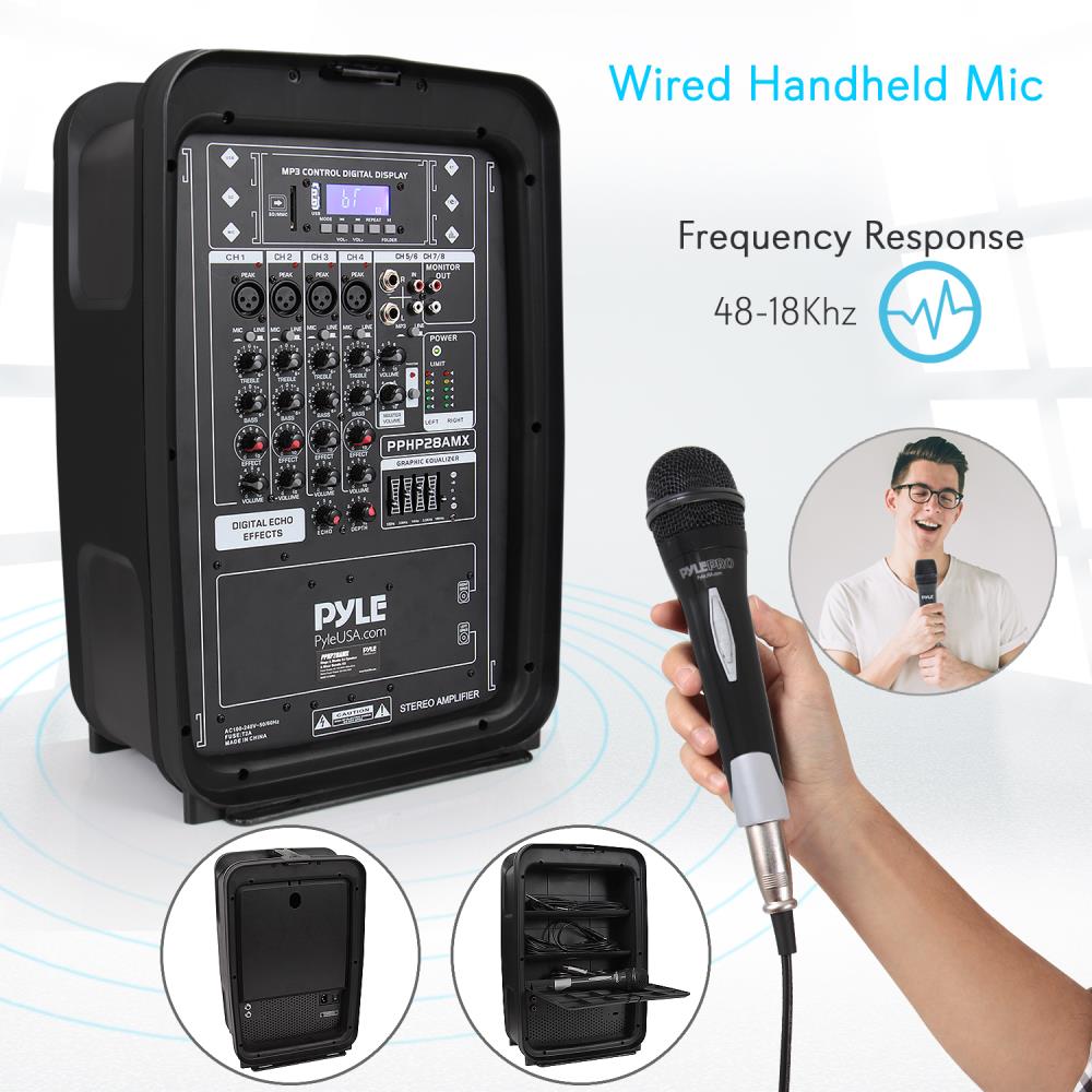 Professional PA Speaker & Amplifier Mixer DJ Kit - Portable Sound System for Live Music, Parties, Events, and Outdoor Performances