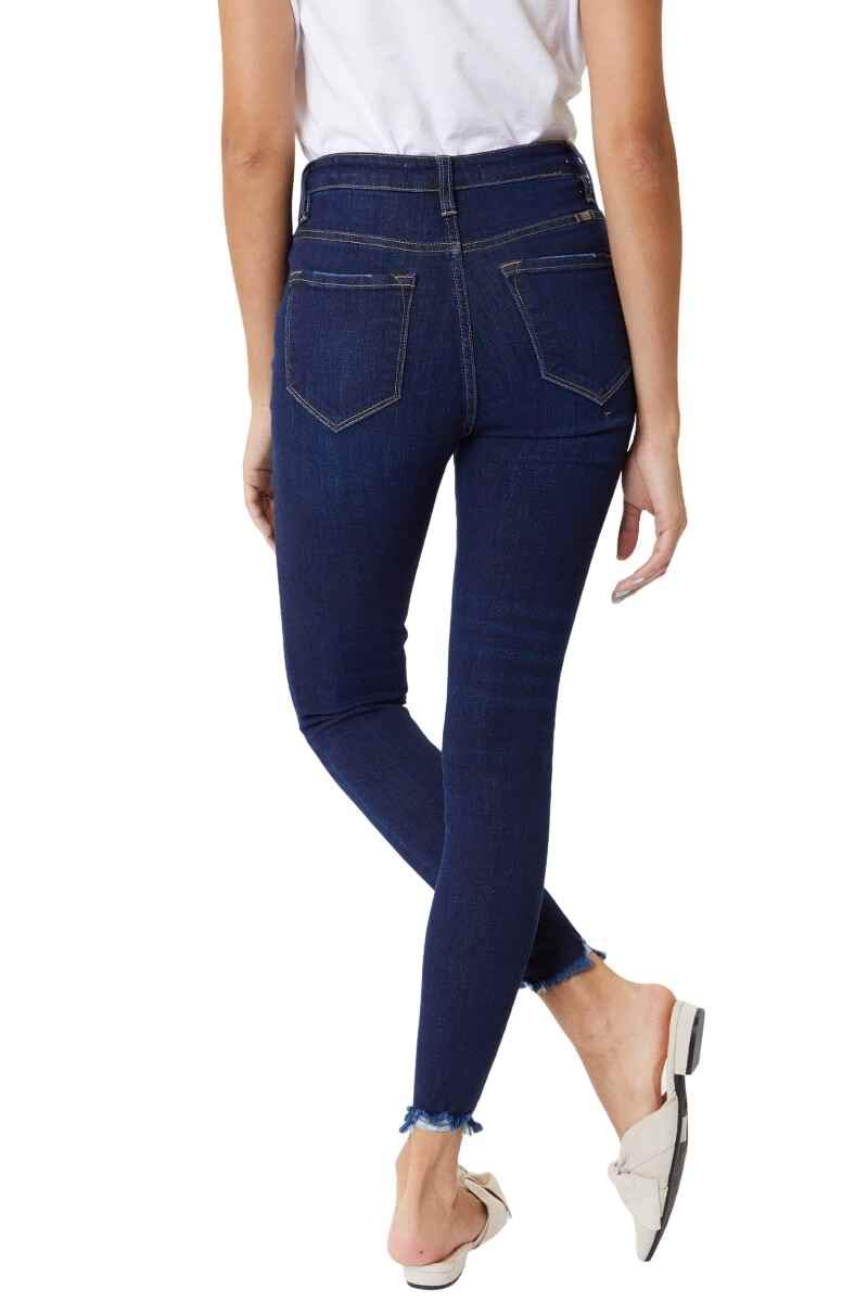 Kan Can Women's High Rise Button Fly Distressed Super Skinny Jeans - Stretch Denim Pants for Casual Wear, Night Out & Everyday Fashion
