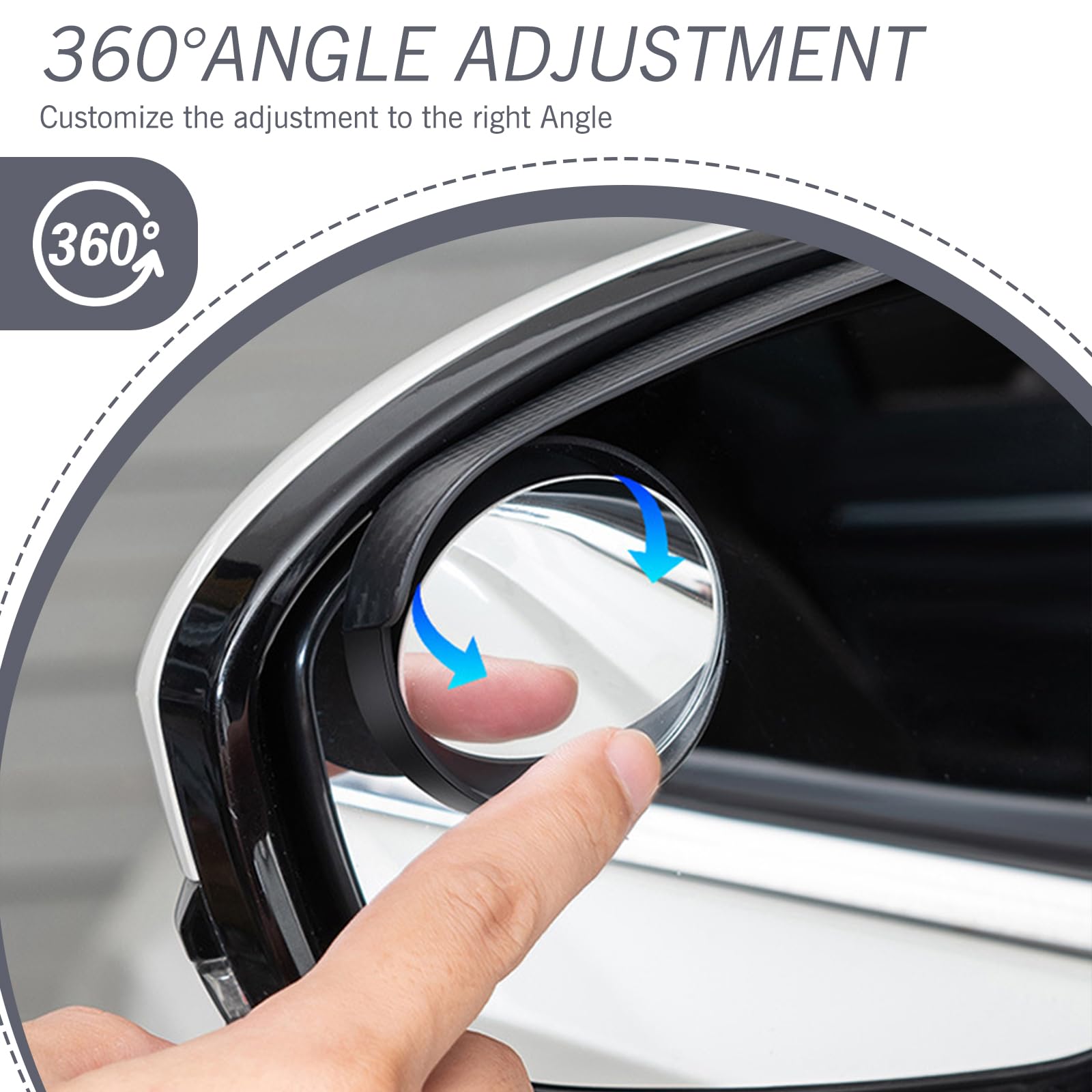 2-Pack Car Side Mirror Rain Guards & Blind Spot Mirrors - Waterproof Reflective Protection Plates for Enhanced Visibility & Safety - Universal Fit for Most Vehicles - Perfect for Rainy Weather & Night Driving (Black)