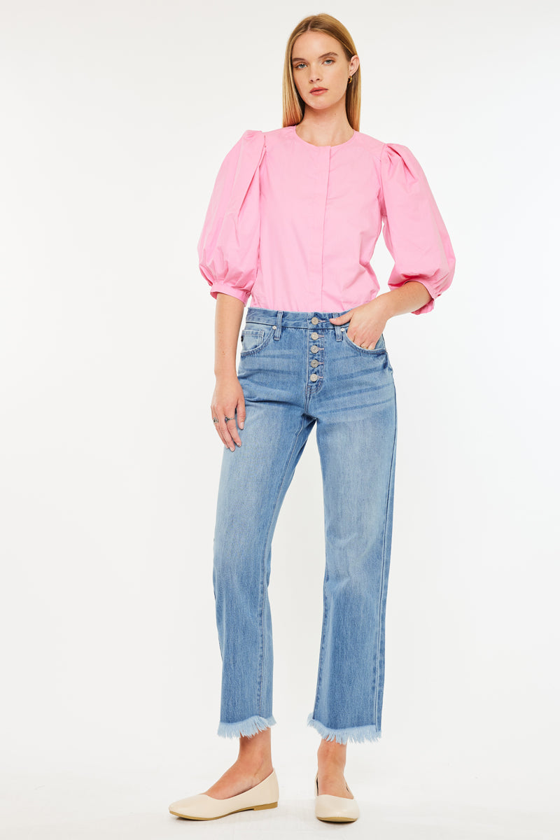 Taurus High Rise Straight Leg Jeans for Women - Stretchy Denim Pants, Comfortable & Flattering Fit - Perfect for Casual Wear, Office & Date Nights