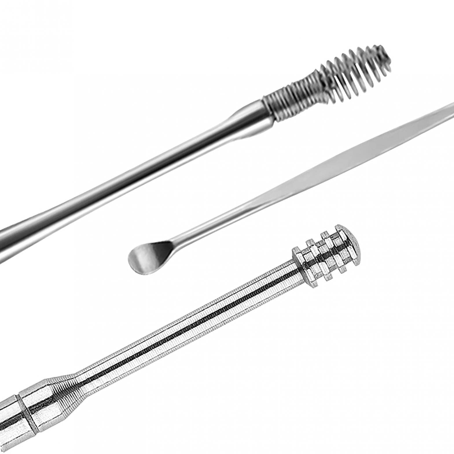 Stainless Steel Ear Wax Removal Tool Kit - Safe & Hygienic Earwax Cleaner Set with Metal Curette for Gentle Ear Cleaning - Perfect for Home Use, Travel & Personal Hygiene Care