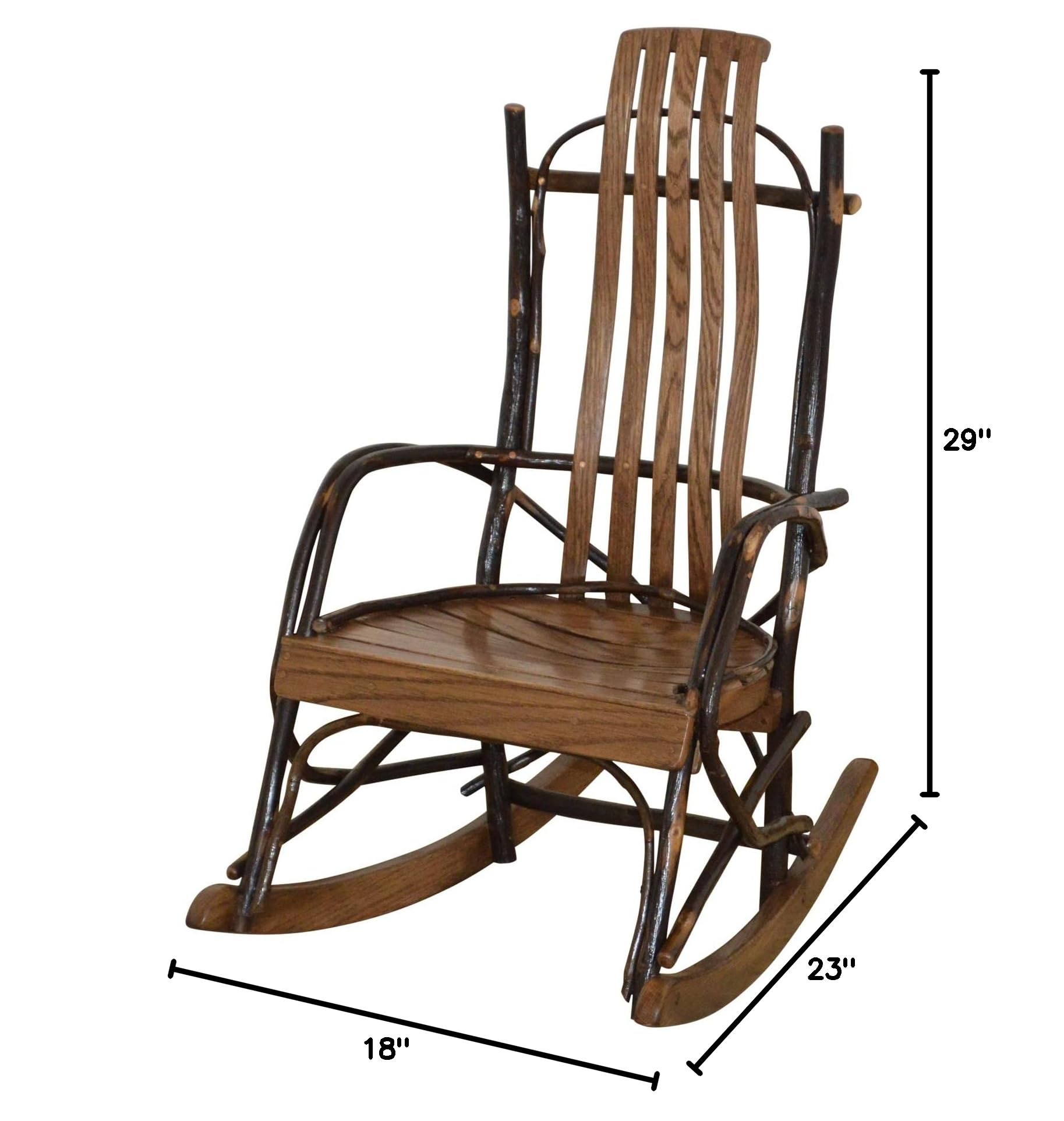 Hickory Wood Child's Reading Rocker with Walnut Finish - Kids Furniture for Bedroom, Nursery & Playroom - Comfortable Rocking Chair for Storytime & Relaxation