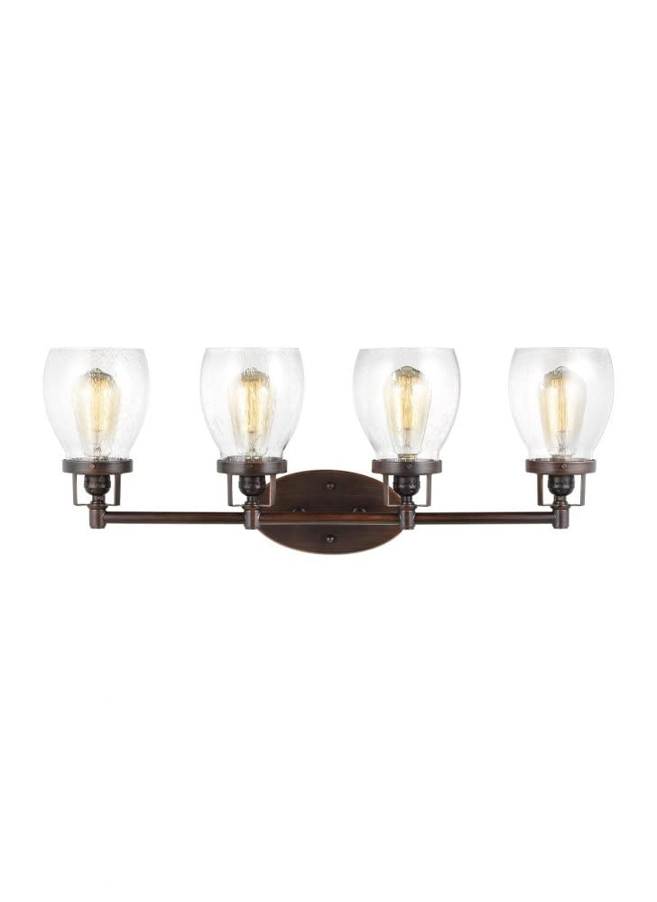 Generation Lighting 4414504-710 Belton Four-Light Wall Bath Vanity Fixture in Bronze - Perfect for Bathroom, Powder Room & Spa Lighting Decor