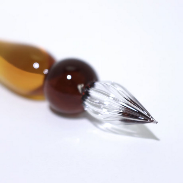 Japanese Glass Dip Pen - Short & Honey Design, Elegant Calligraphy Writing Tool for Artists, Writers & Lettering Enthusiasts | Perfect Gift for Journaling, Scrapbooking & Creative Writing