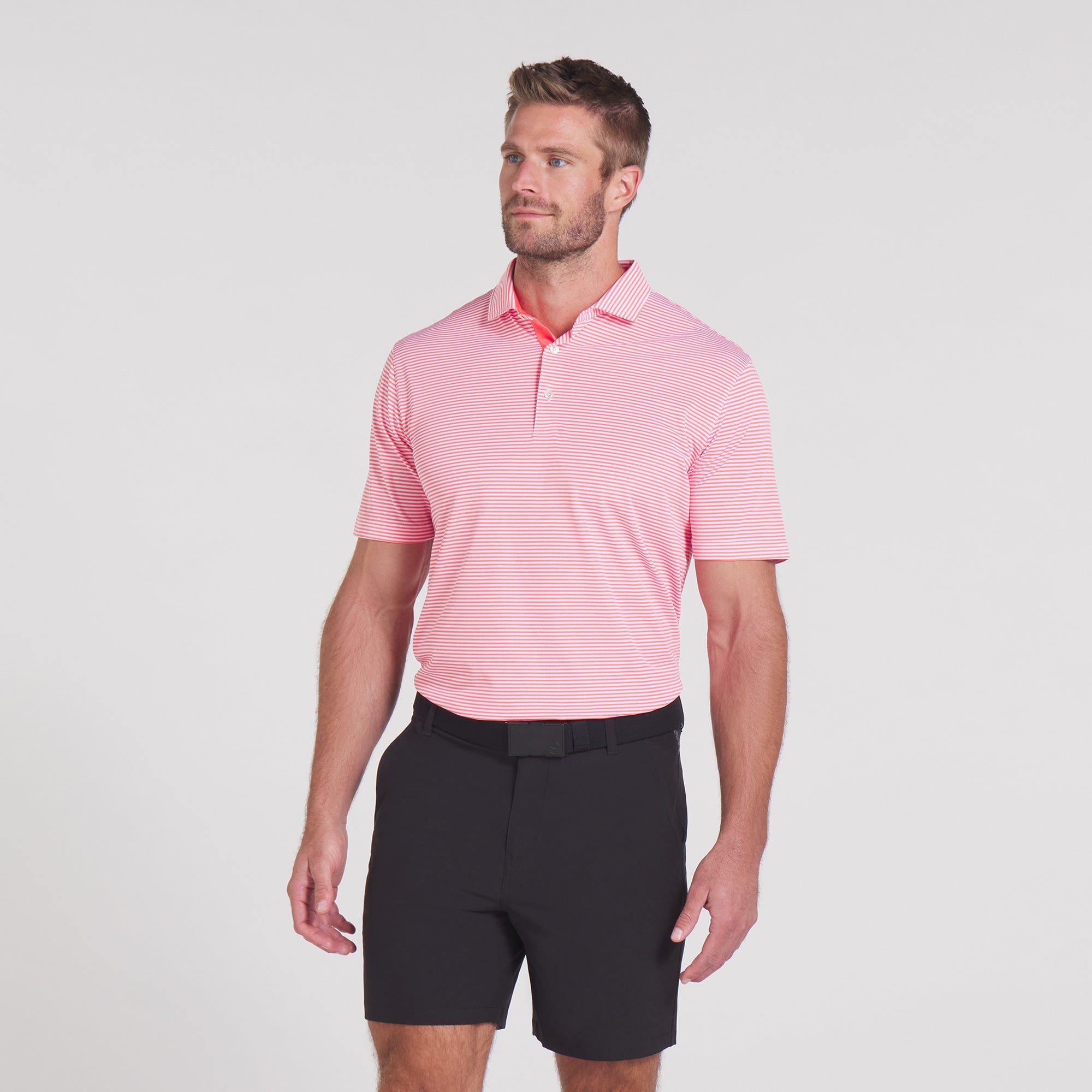 Premium Isle Pique Golf Polo Shirt for Men - Moisture-Wicking, Breathable & UV Protection - Perfect for Golf, Casual Wear & Outdoor Activities