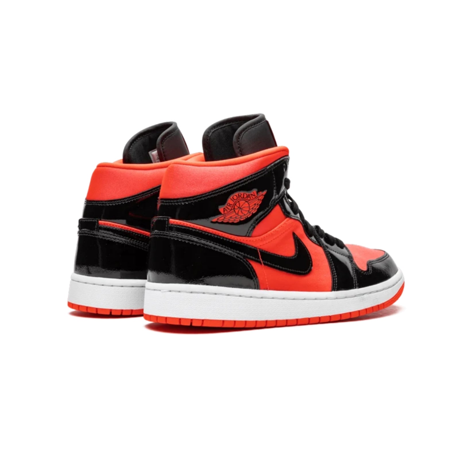 Air Jordan 1 Women's Mid Sneakers - Hot Punch & Black Colorway - Perfect for Casual Wear, Street Style & Basketball Fashion