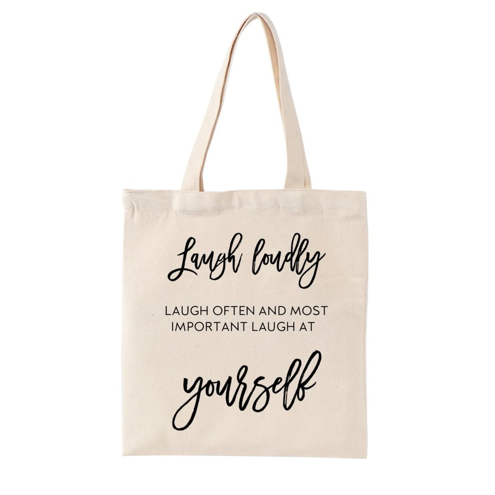 Durable Canvas Tote Bag with Interior Pocket - Eco-Friendly Reusable Shopping Bag for Women, School, Work & Travel | Akita Design Handbag for Everyday Use