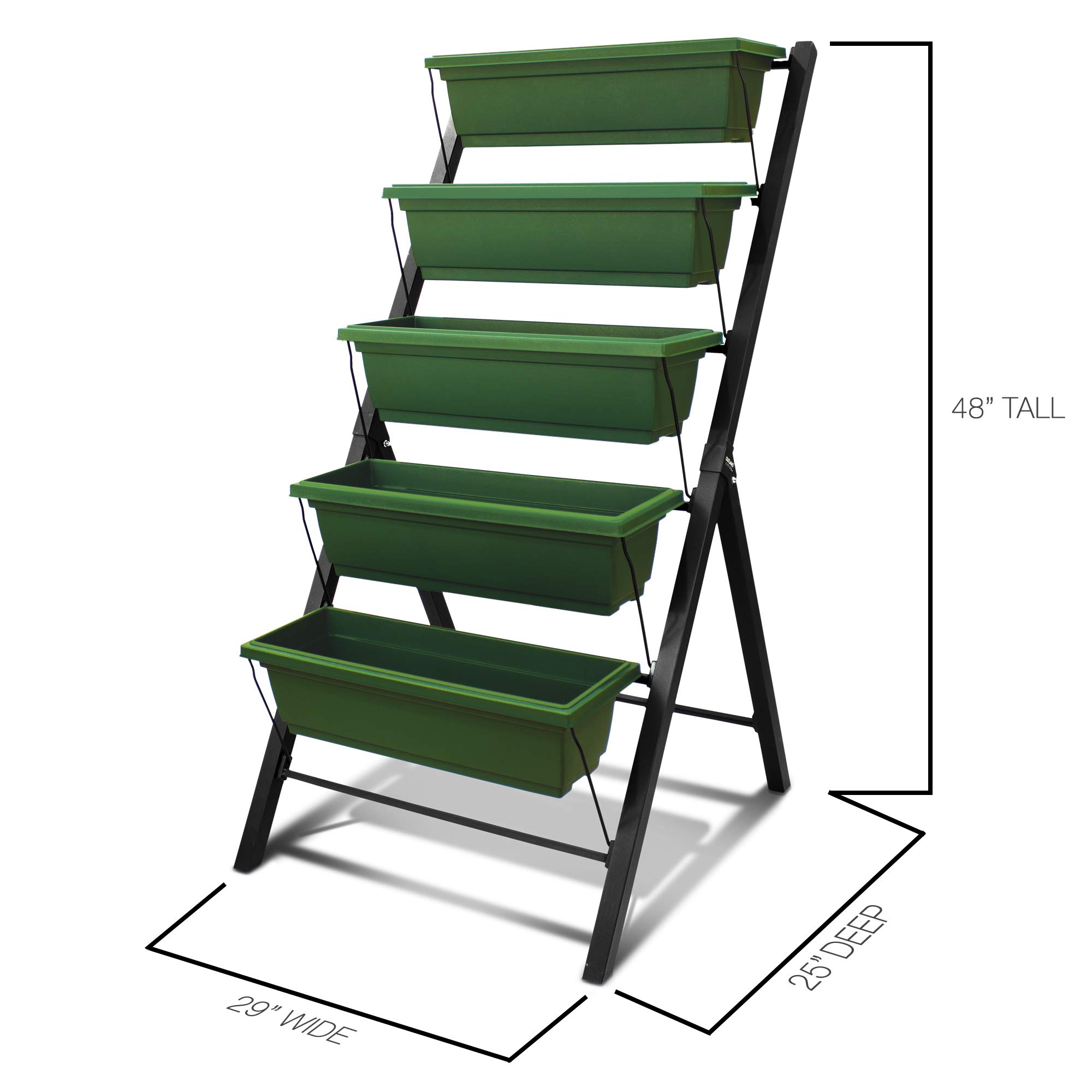 5-Tier 4Ft Vertical Raised Garden Bed - Food Safe Planter Box for Herbs, Vegetables & Flowers | Indoor/Outdoor Use on Patio, Balcony, Greenhouse & Backyard Gardening