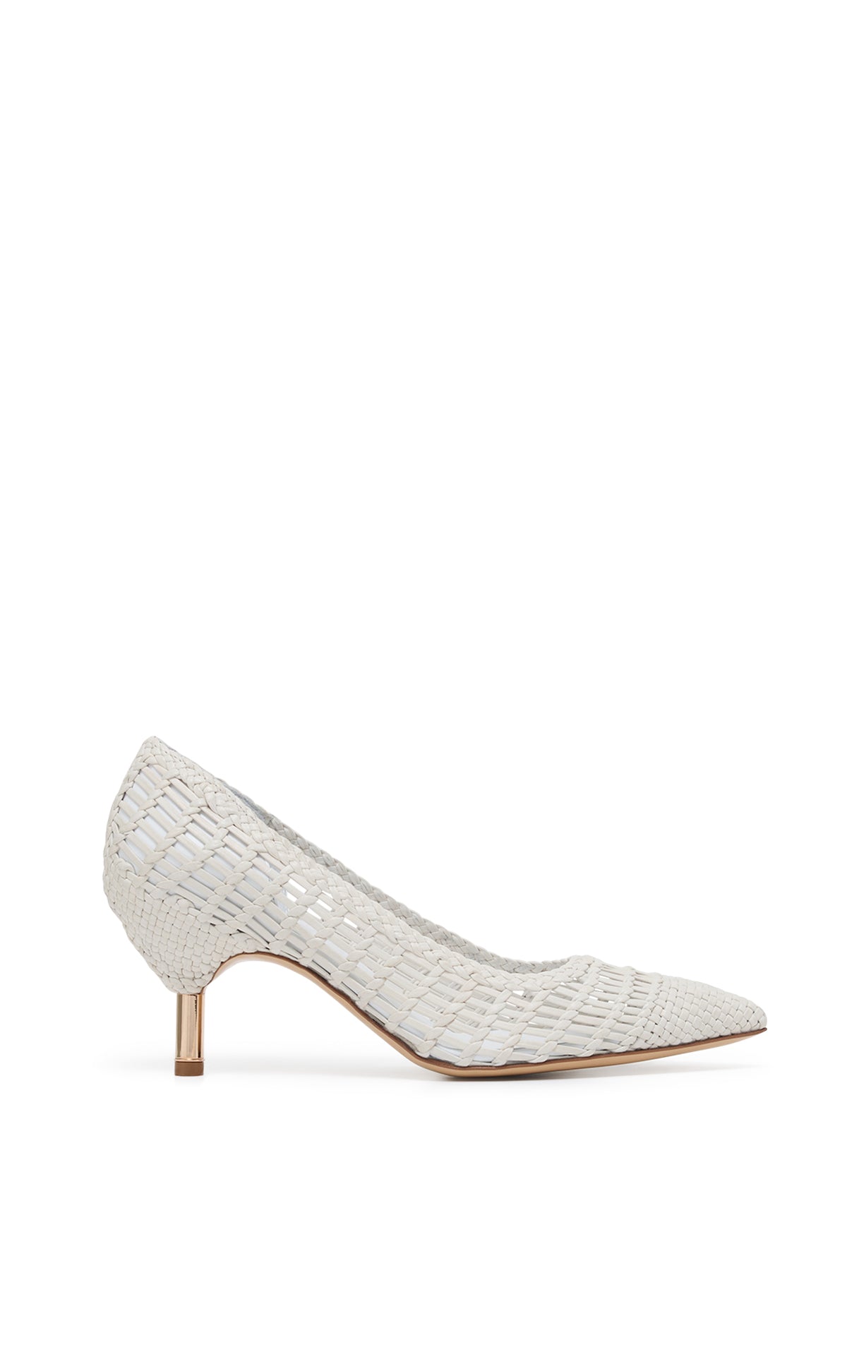 Andres Women's Braided Pump Shoes - Pearlized White Leather - Elegant Heels for Weddings, Parties & Office Wear