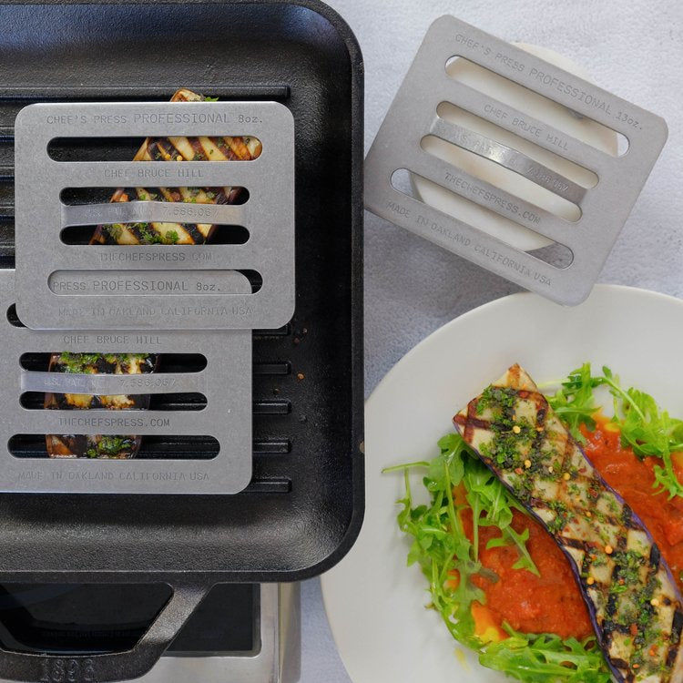 The Chef's Press V2 - Premium Stainless Steel Meat Press for BBQ, Burgers & Steaks - Perfect for Grilling, Searing & Cooking at Home or Outdoor