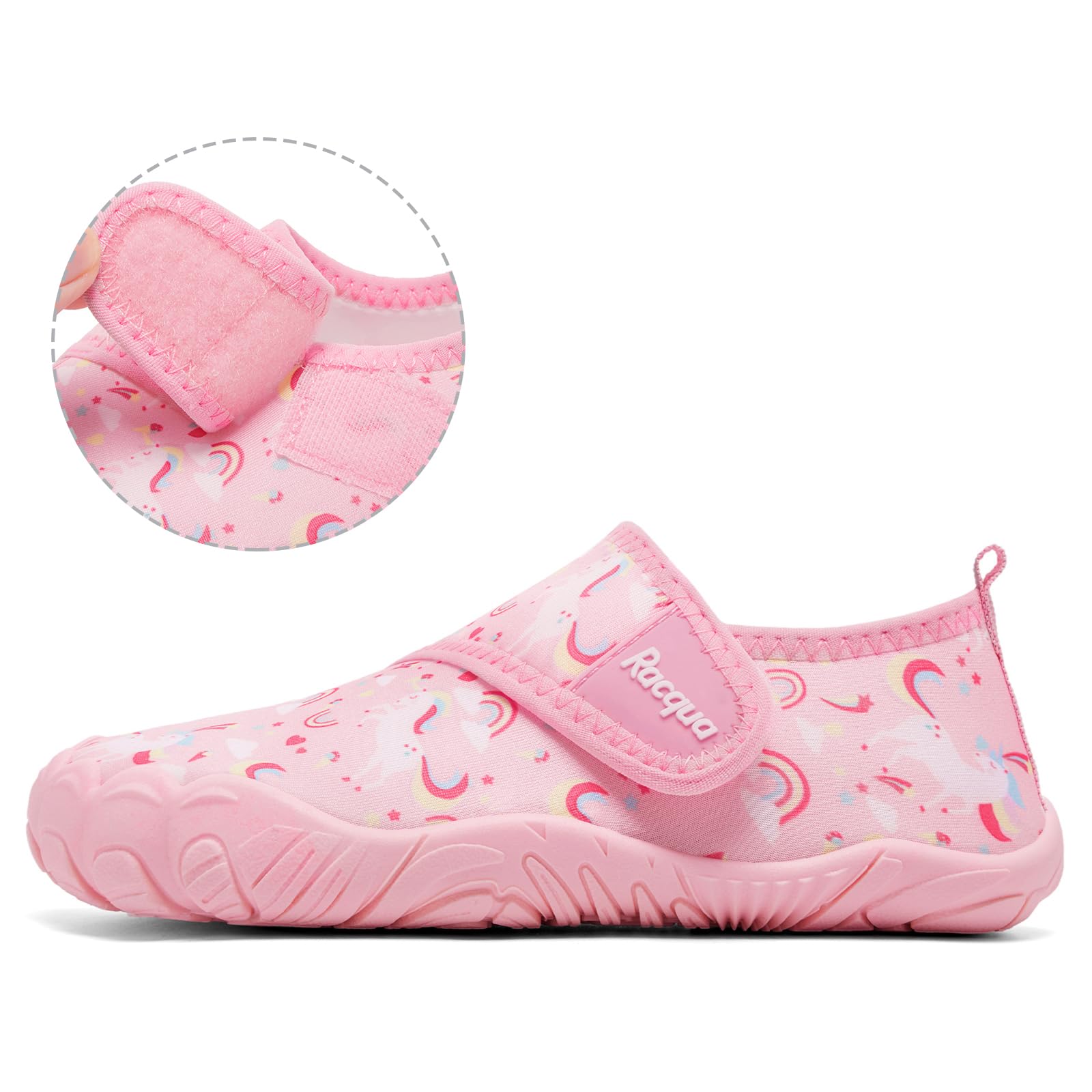 Racqua Boys Girls Kids Water Shoes - Quick Dry Barefoot Swim Shoes for Beach Pool Lake - Lightweight Sport Aqua Shoes for Toddler Little Kid Big Kid - Perfect for Swimming, Surfing, Water Sports & Outdoor Activities