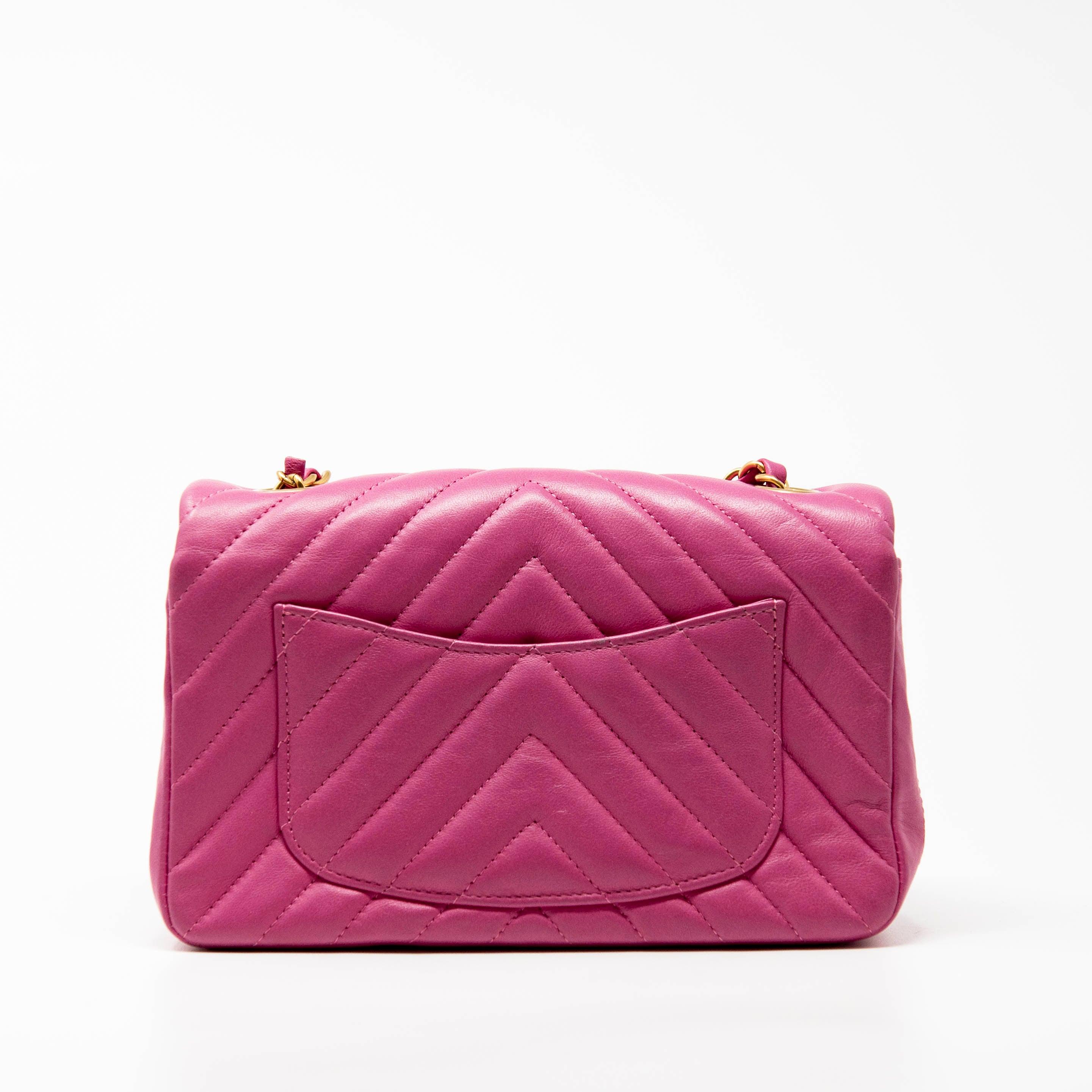 Chanel Pink Chevron Mini Flap Bag - Luxury Quilted Leather Crossbody Purse for Women | Perfect for Parties, Dates & Special Occasions