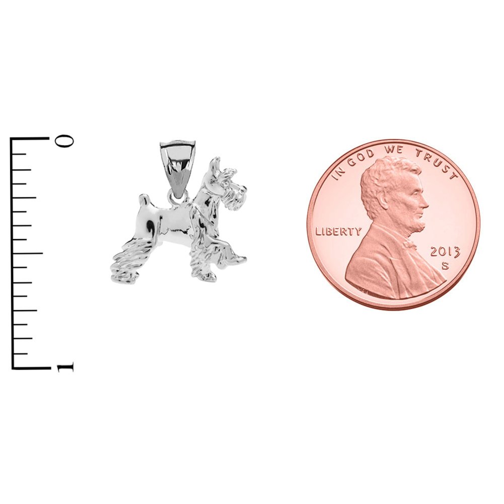 10k White Gold Schnauzer Charm Pendant Necklace for Women - Elegant Dog Lover Jewelry Gift for Birthday, Anniversary & Special Occasions
