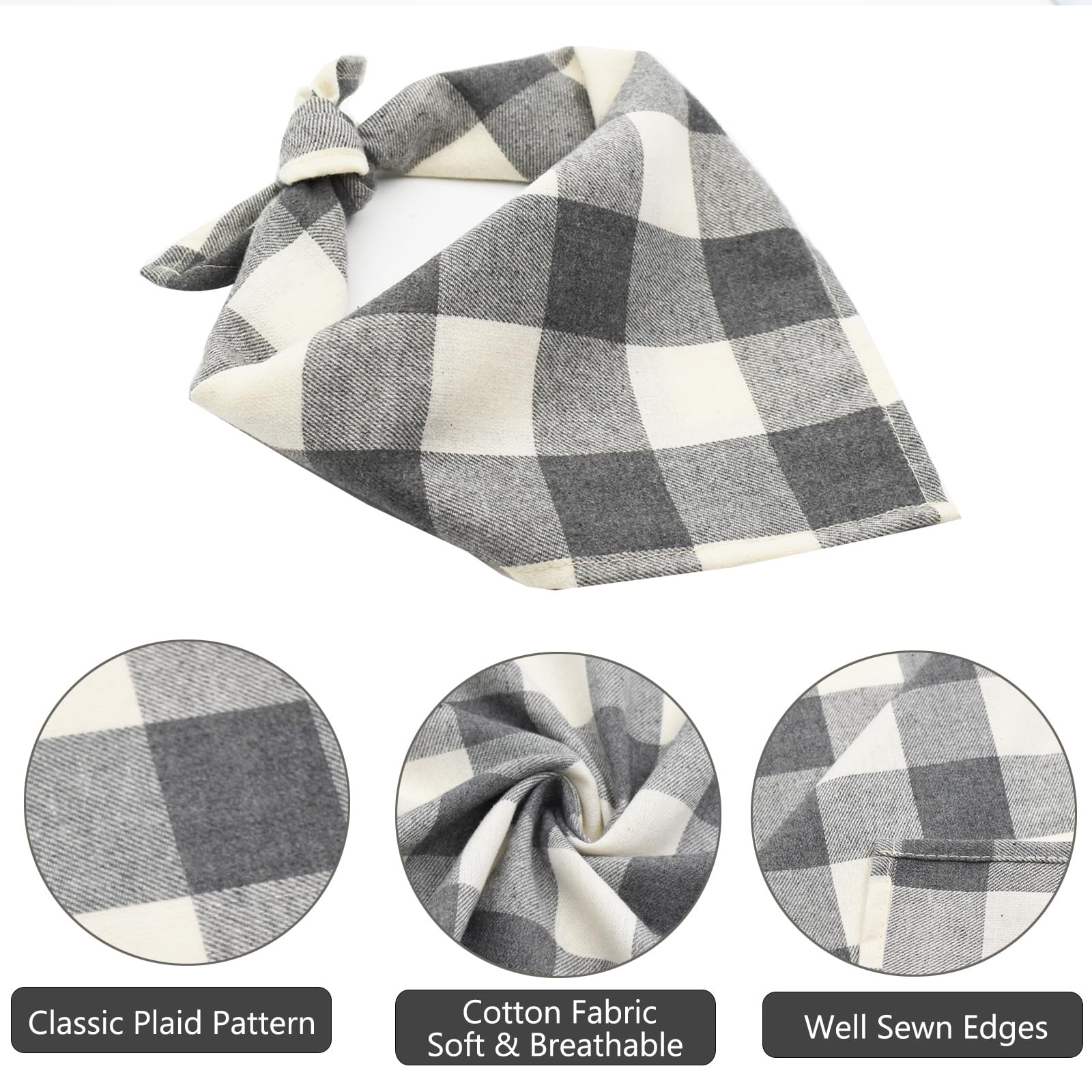 Bubblepup Reversible Plaid Dog Bandanas - Fall Pet Bandana Scarf for Small Medium Large Dogs - Cute Triangle Bib Accessories for Puppies, Boys & Girls - Perfect for Halloween, Thanksgiving & Outdoor Adventures