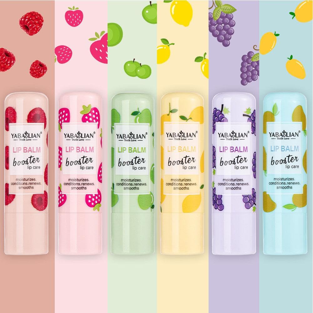 Organic Fruit Lip Balm Set - Long Lasting Moisturizing & Nourishing Lip Care for Dry, Chapped Lips - Natural Flavored Lip Balm for Women & Men - Perfect for Daily Hydration, Winter Protection & On-the-Go Use