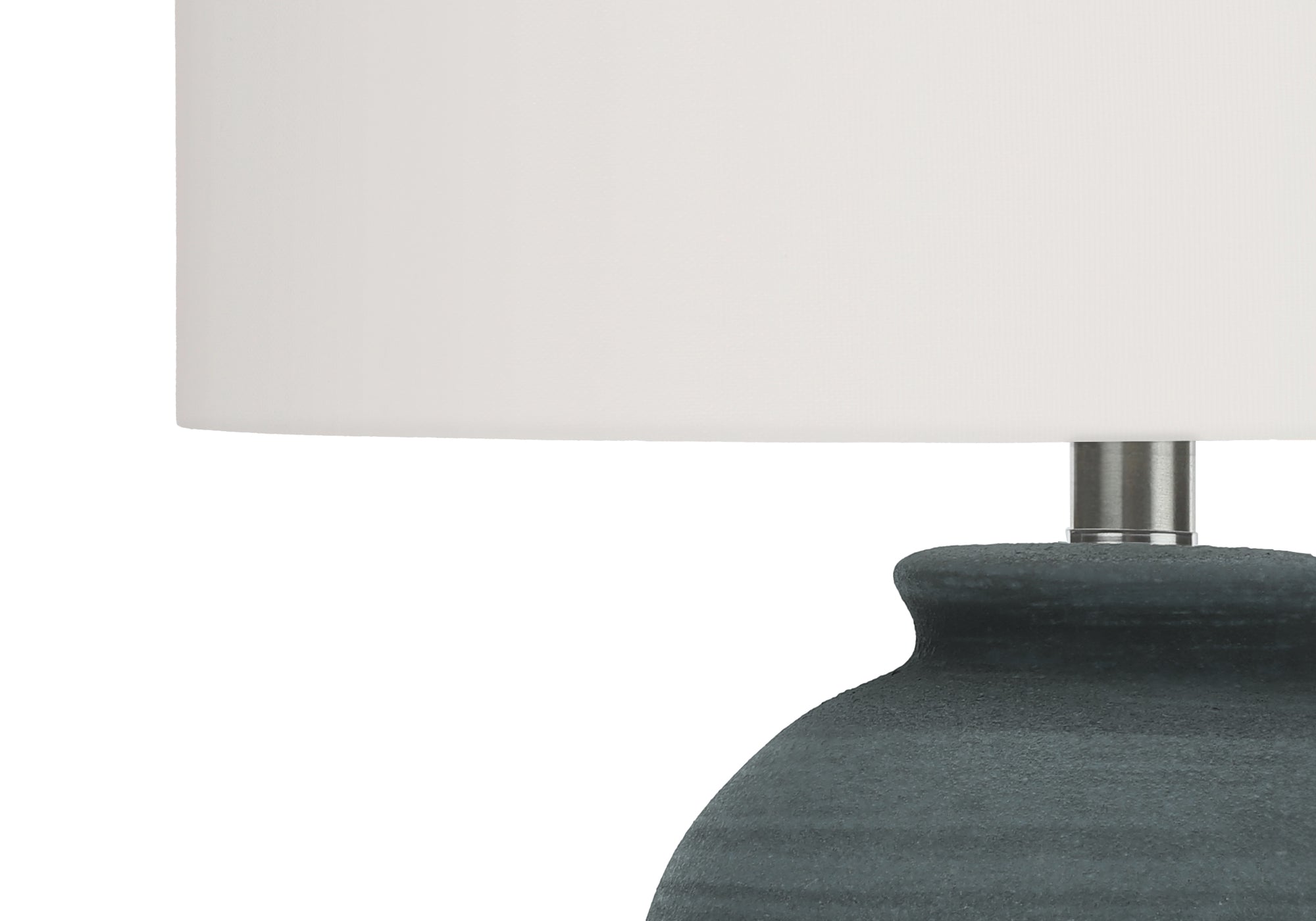 Blue Glow Table Lamp - Modern Ceramic Base with Ivory Shade, 24H Contemporary Lighting for Bedroom, Living Room & Office Decor