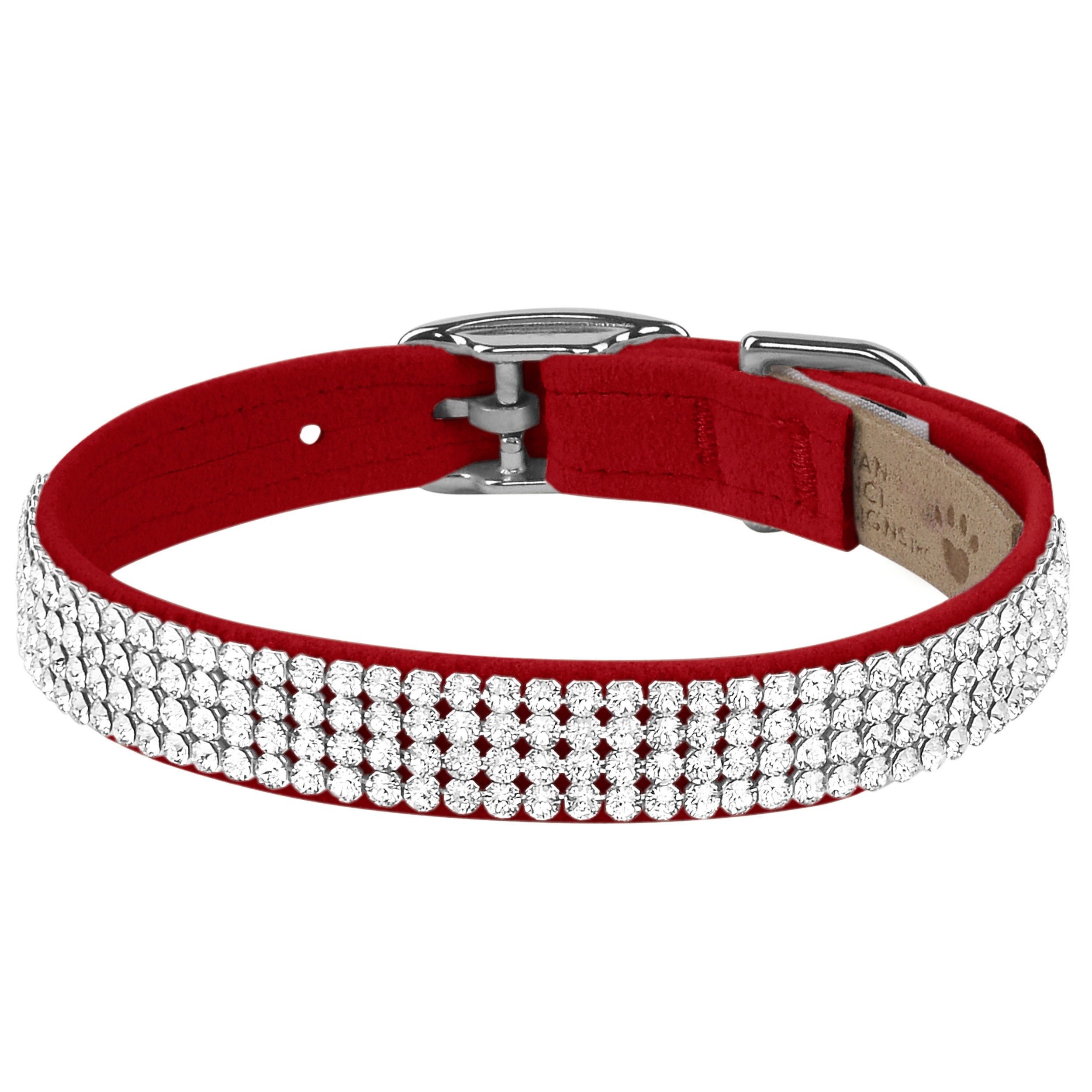 4 Row Giltmore Collar for Dogs - Adjustable Pet Necklace with Rhinestones - Perfect for Small Medium Large Breeds - Ideal for Parties, Weddings & Daily Fashion Accessories