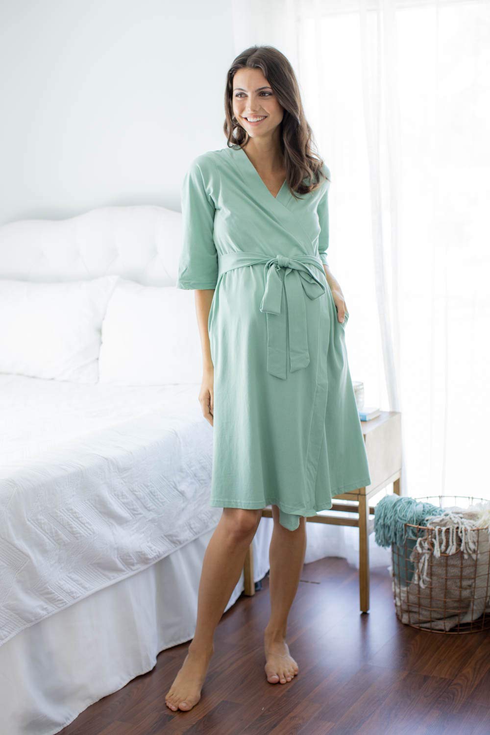 Baby Be Mine Maternity Nursing Robe - Soft Labor & Delivery Gown for Hospital Bag Essentials | Comfortable Breastfeeding & Postpartum Wear for New Moms