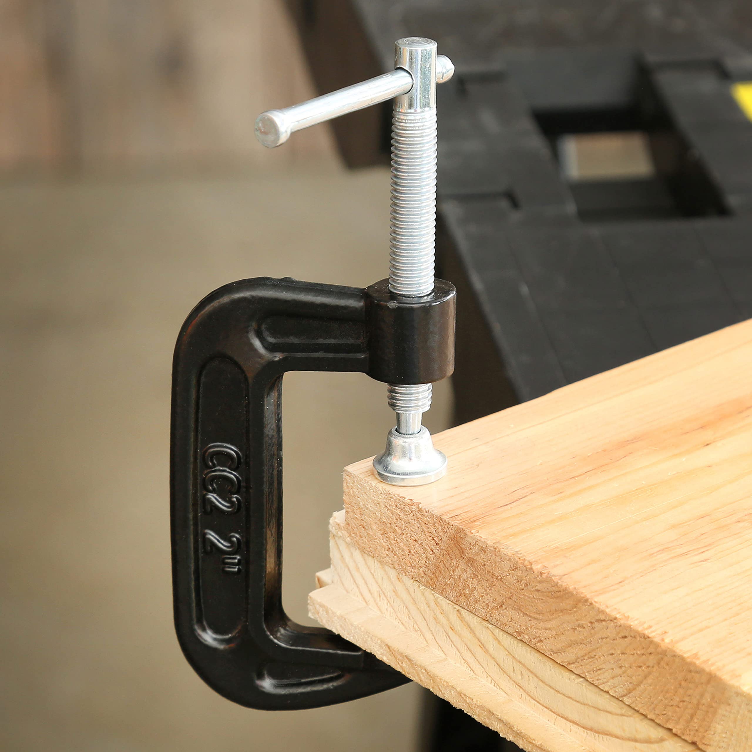GreatNeck CC2 2-Inch C-Clamp for Woodworking & Auto Repair - Heavy Duty Clamping Tool for DIY & Welding Projects