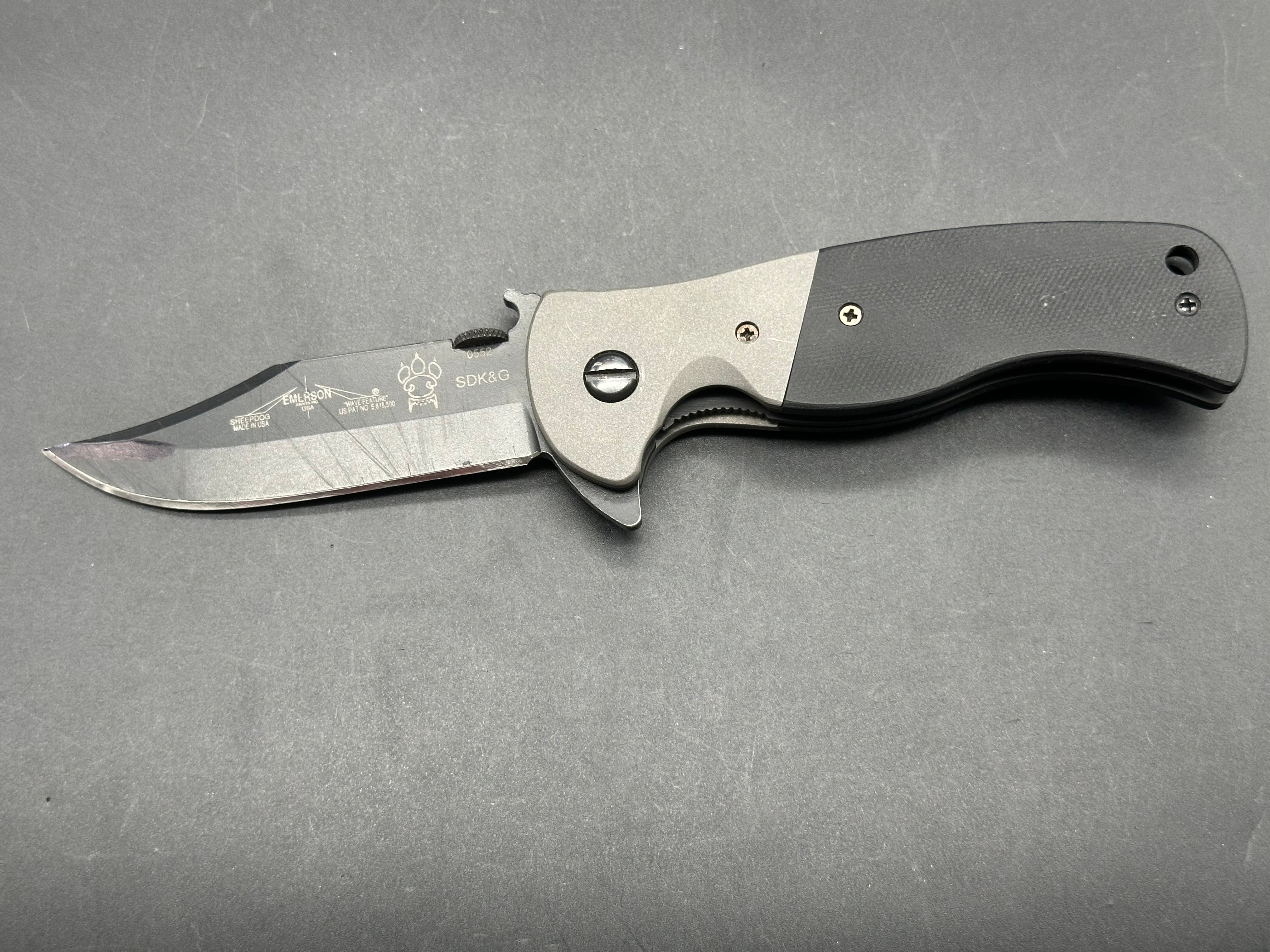 Emerson Sheepdog Bowie Poboy Knife - Premium Tactical Folding Pocket Knife for Outdoor Survival, Camping & EDC | Durable Stainless Steel Blade with Secure Locking Mechanism