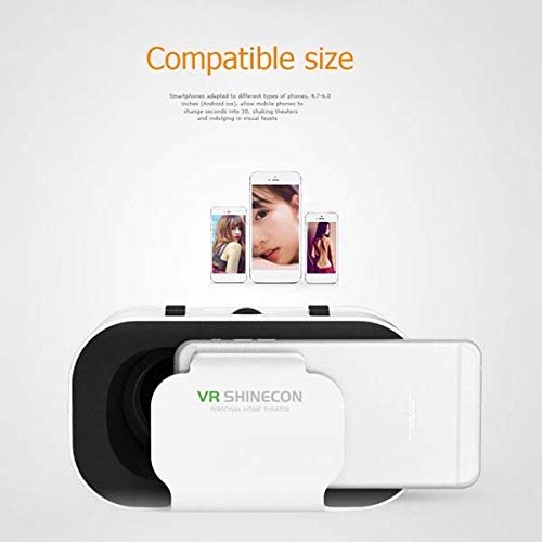 VR Headset 5.0 for iPhone 12 Pro Max - Adjustable 3D Virtual Reality Glasses for Gaming & Entertainment (White) - Perfect for Immersive Movie Watching & Mobile VR Experiences