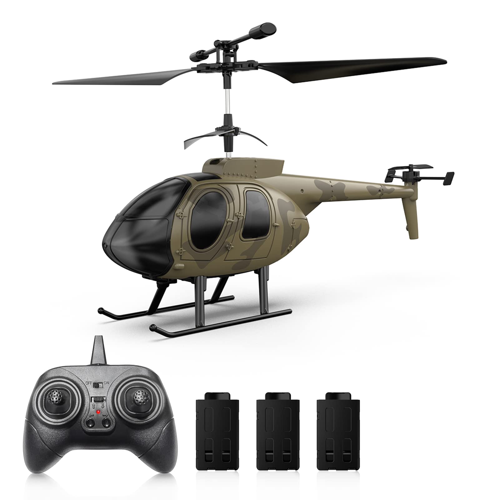 GoolRC 2.4GHz RC Helicopter Drone with Gyro Stabilization & Altitude Hold - Remote Control Airplane Toy for Boys, Girls & Adults - Includes 3 Batteries - Perfect for Indoor Flying, Outdoor Play & Birthday Gifts