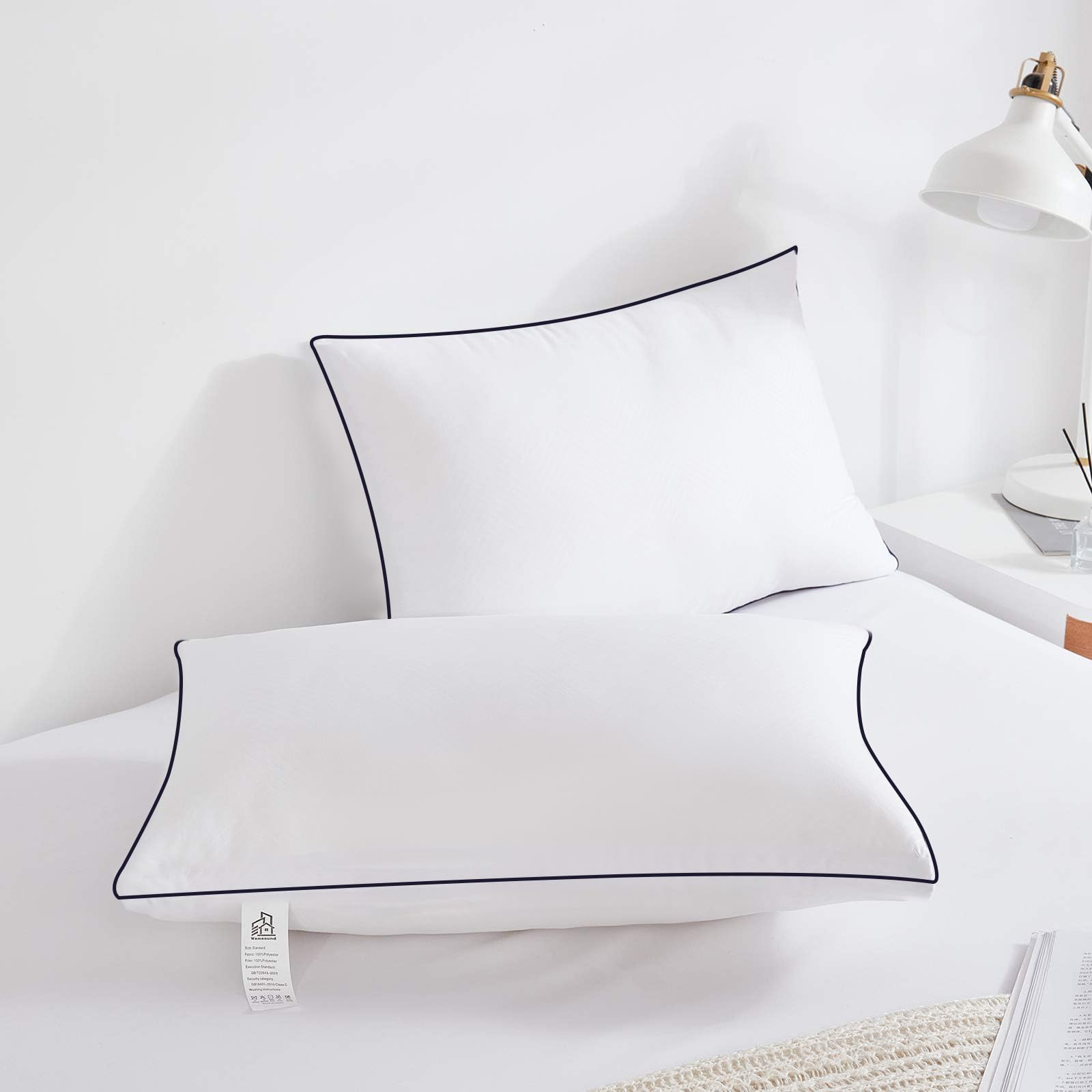 Luxury Hotel Soft Gel Pillow for Side & Back Sleepers - King Size 2 Pack with Delicate Filling - Ultra Soft Bed Pillows for Comfortable Sleep - Perfect for Home, Guest Room & Travel (White)