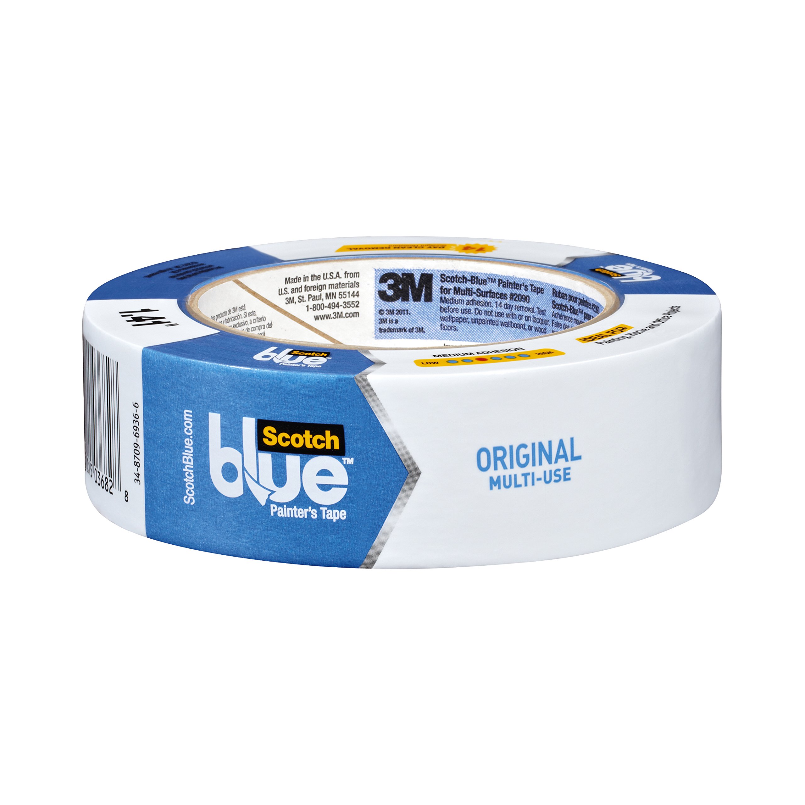 Scotch Painter's Tape 2090-36E - 1.41-Inch x 60-Yard Multi-Surface Masking Tape for Walls, Wood, Glass - 12 Pack Case - Ideal for Painting Projects, DIY Home Decor & Crafts