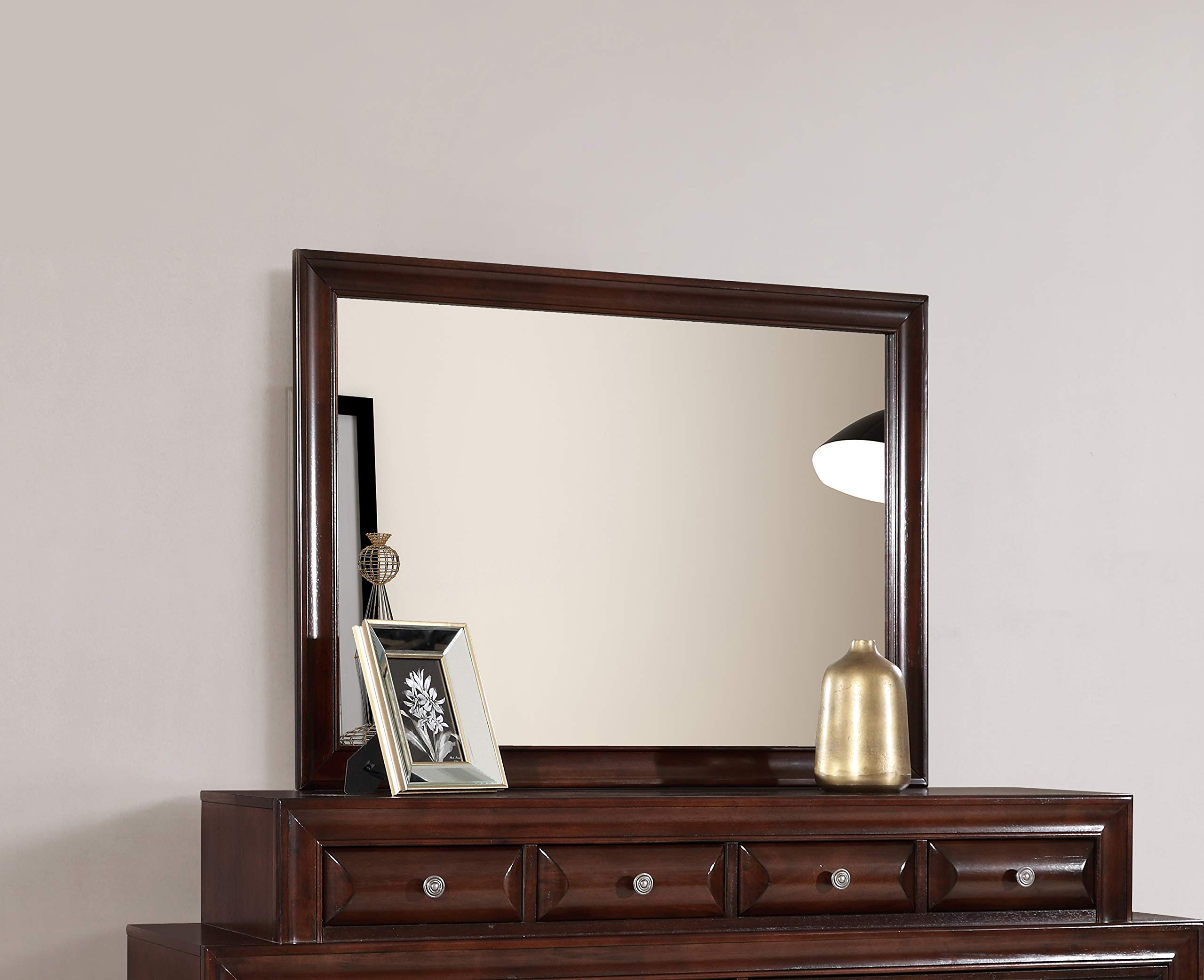 Glory Furniture Full Length Bedroom Mirror in Cappuccino Finish - Elegant Standing Mirror for Dressing Room, Bedroom Decor & Vanity Makeup