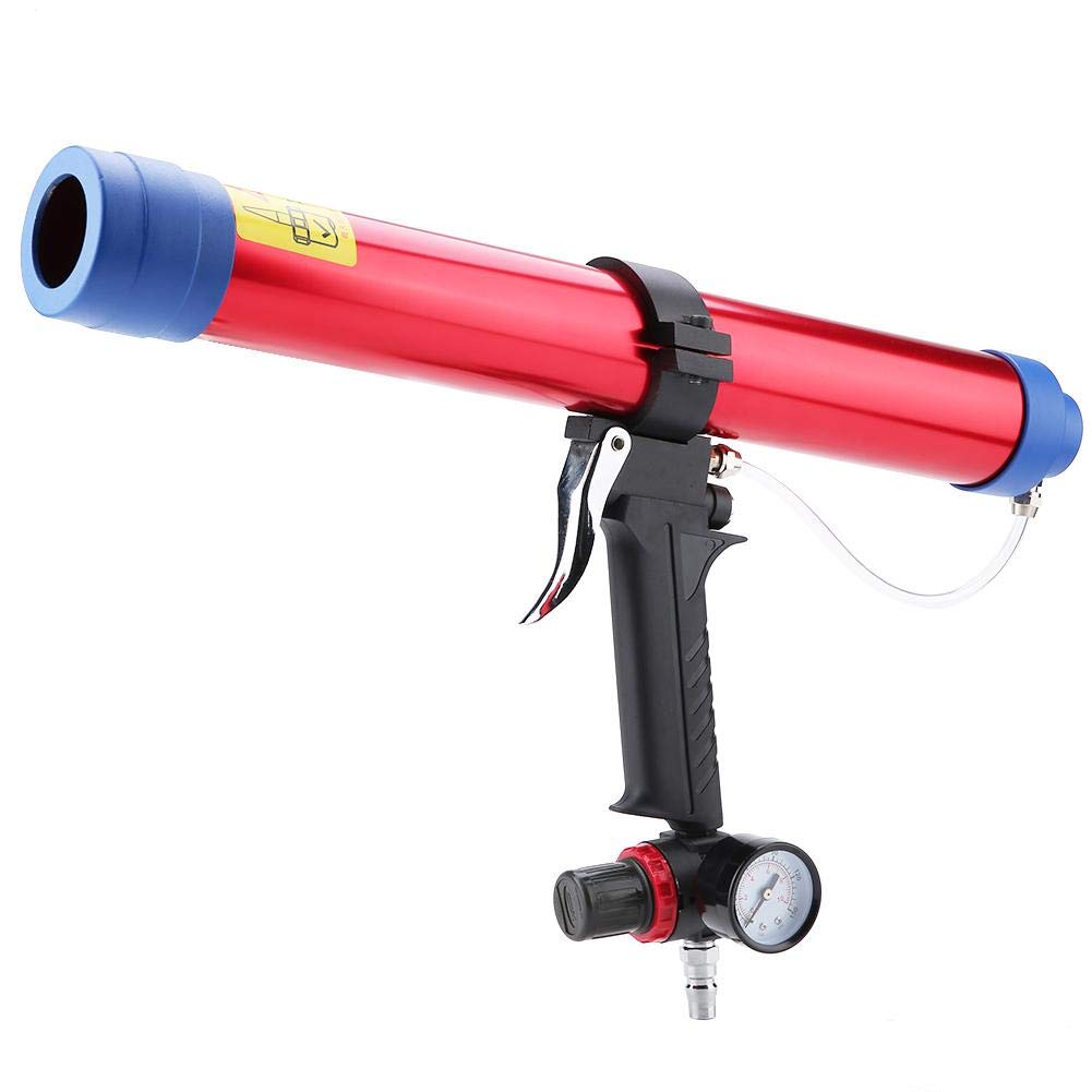 Pneumatic Glass Glue Sealant Gun Kit - 300~600ML Air-Powered Caulking Gun for Windows, Doors & Glass Repair - Professional Sealant Applicator for Construction & DIY Projects