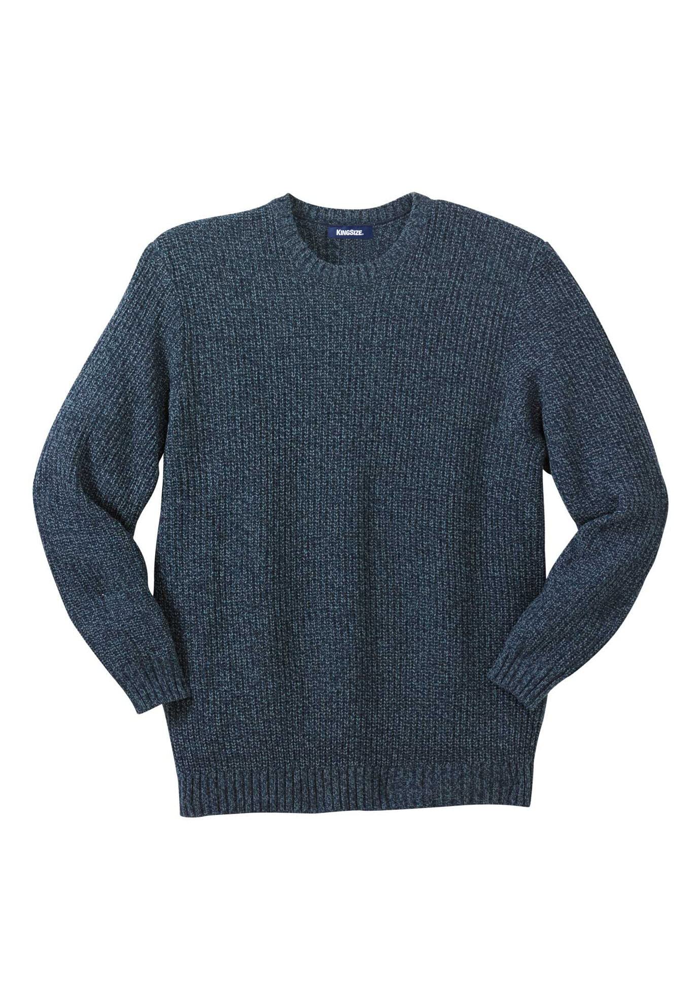KingSize Men's Big & Tall Shaker Knit Crewneck Sweater - Soft Winter Warm Pullover for Casual & Office Wear - Perfect for Holidays, Dates & Cold Weather Outfits