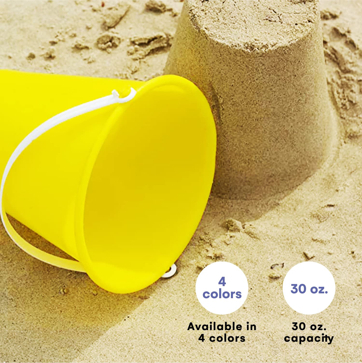 Top Race 6-Pack Kids Beach Toys Set - 5 Sand Pails, Shovels & Sandcastle Molds for Outdoor Play - Durable Sandbox & Pool Accessories for Toddlers - Perfect for Beach, Backyard & Summer Water Activities