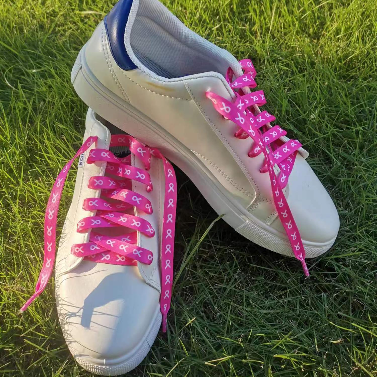 Pink Ribbon Shoelaces 45 Inch - Breast Cancer Awareness Shoelaces for Running, Marathons & Sneakers - Athletic Laces for Runners & Walkers - Show Support During Races, Walks & Everyday Wear