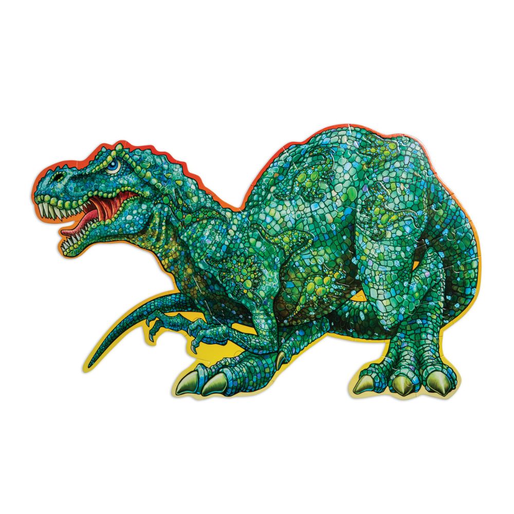 Peaceable Kingdom Shiny Dinosaur Floor Puzzle - 60-Piece Jigsaw Puzzle for Kids Ages 3-6, Educational Dinosaur Toys for Preschool Learning & Playroom Decor