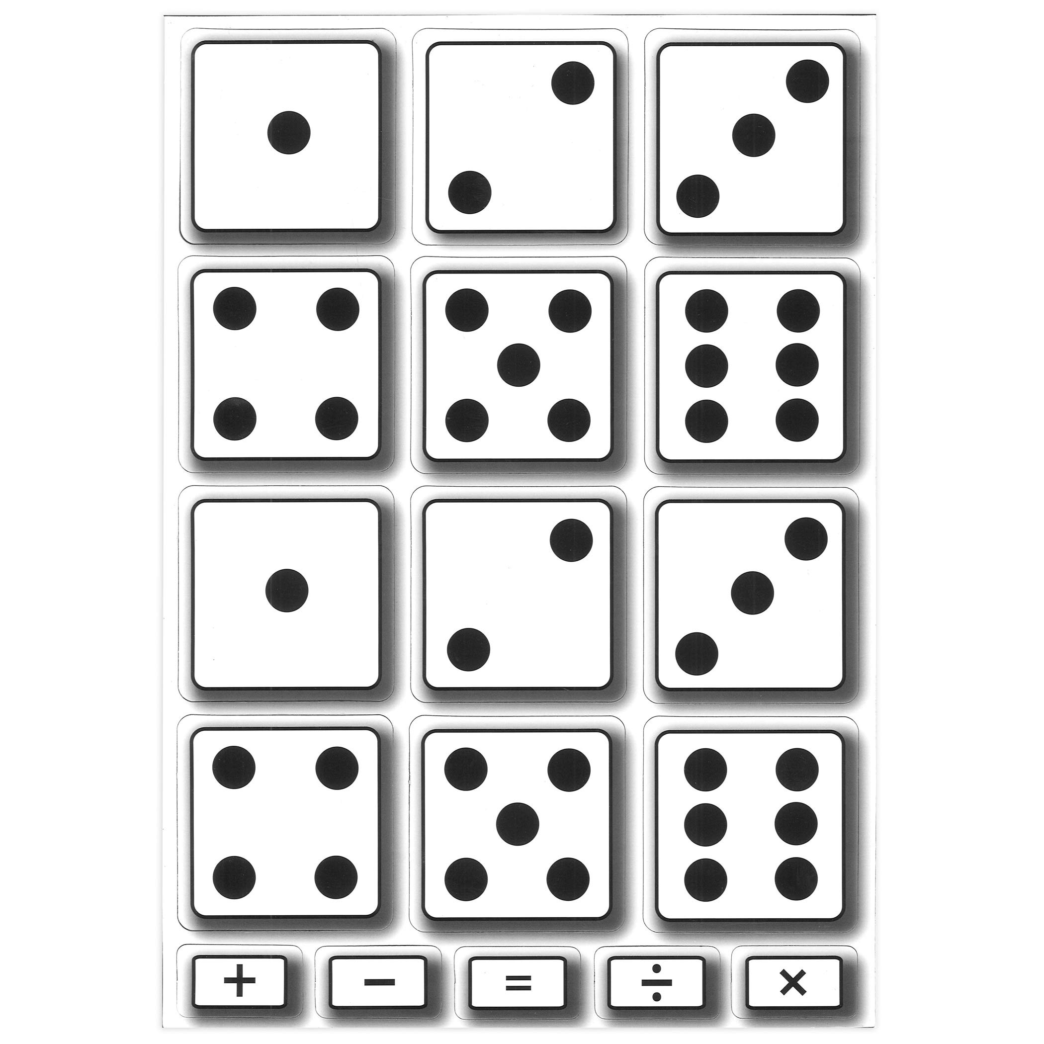 Ashley Productions Math Dice Die-Cut Magnets for Whiteboards & Fridge - Fun Learning Tools for Classroom, Homeschool & Office Organization