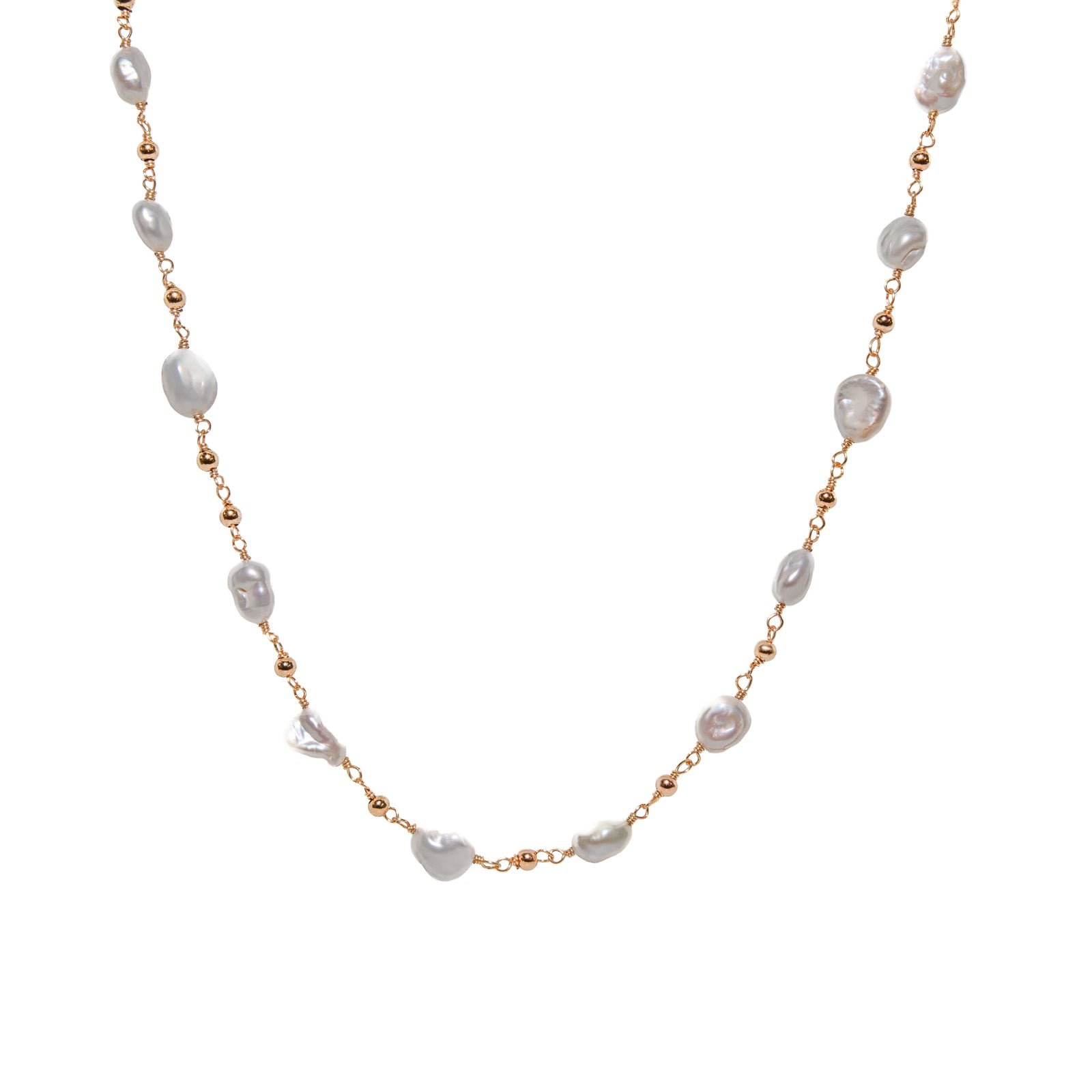 28 Inch Keshi Pearl Cascade Necklace - Elegant Layered Statement Jewelry for Women | Perfect for Weddings, Parties & Special Occasions