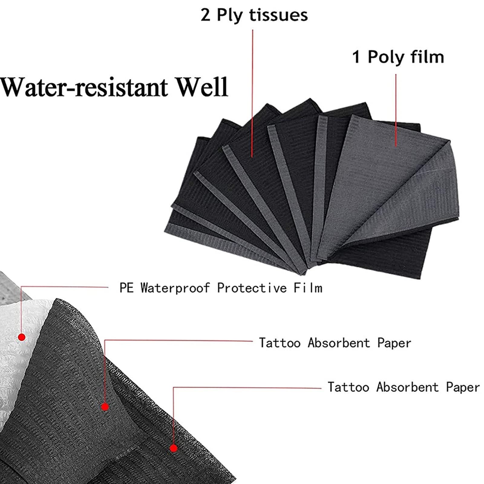 SOTICA Disposable Tattoo & Dental Bibs - 125 Pack Waterproof Patient Table Covers (13