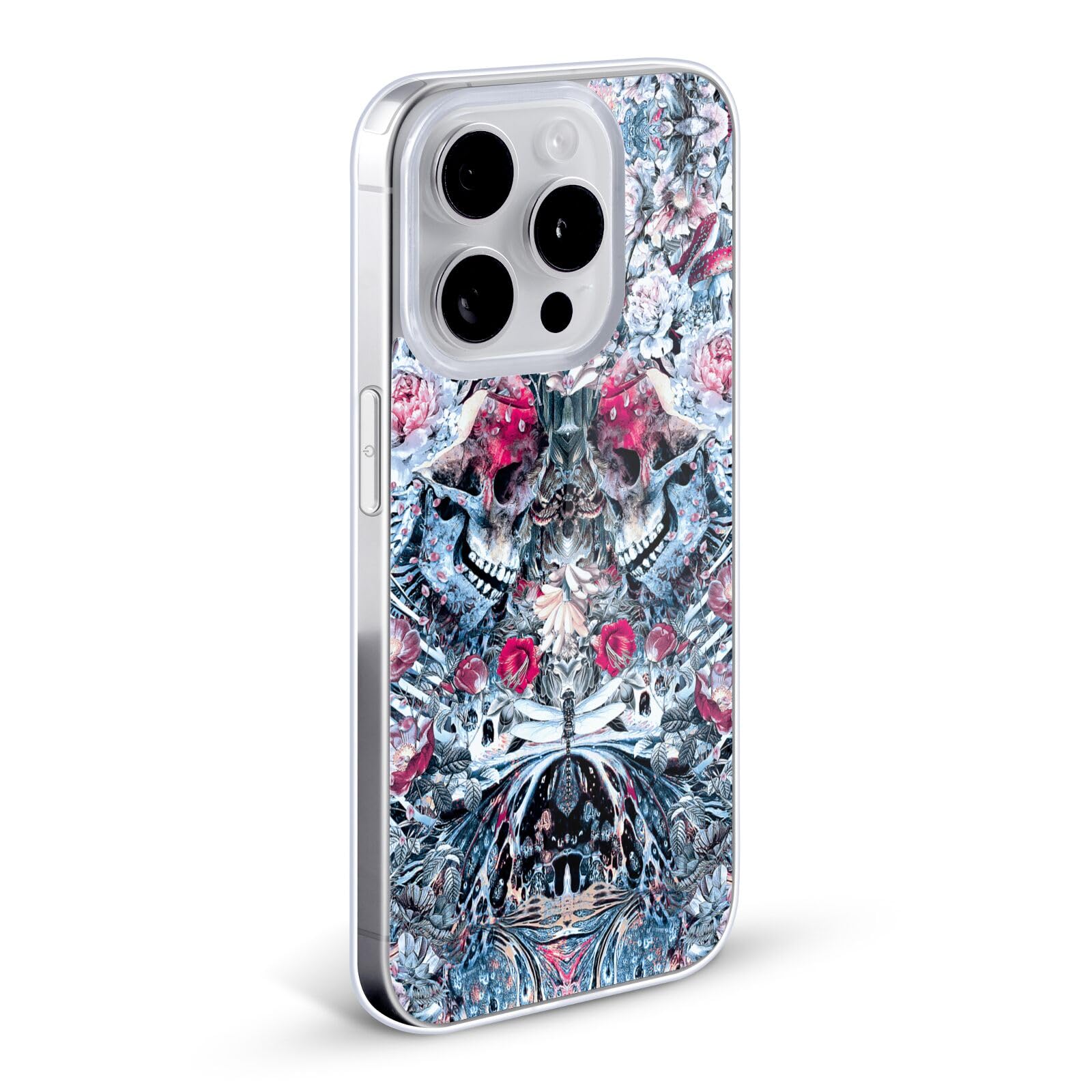 Officially Licensed Riza Peker Twin Skull Soft Gel Case for iPhone 7 Plus/8 Plus - Durable Protective Phone Cover with Unique Skull Design - Perfect for Halloween, Gothic Lovers & Edgy Fashion Enthusiasts
