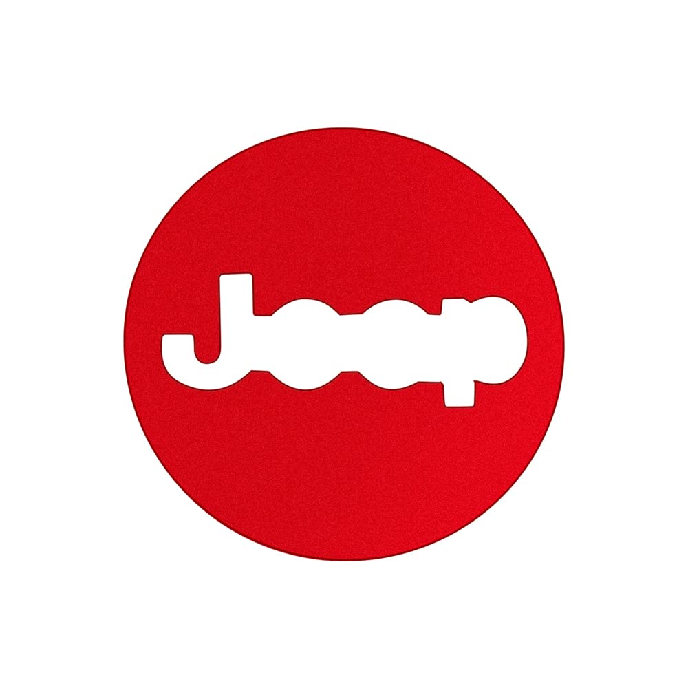 LECART Red Steering Wheel Emblem Logo Cover Sticker for Jeep Wrangler JL JLU & Gladiator JT (2020-2022 Models) - Custom Car Accessories for Off-Road Enthusiasts & Jeep Lovers