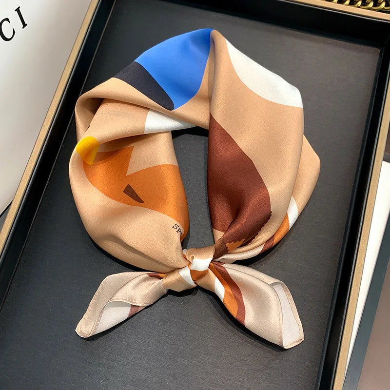 53cm Pure Silk Scarf for Women - Luxury Square Scarves & Fashionable Hair Accessories | Perfect for Hijab, Bandana, Neck Kerchief & Elegant Outfits