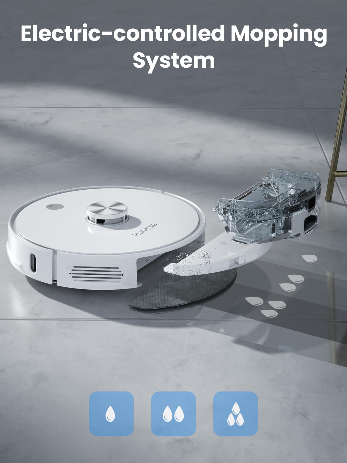 HONITURE Q6 Pro Robot Vacuum and Mop Combo with Self-Emptying Base, 4000Pa Suction, Laser Navigation & Smart Mapping, 250 Min Runtime, App Control - Perfect for Pet Hair, Hardwood Floors & Large Homes