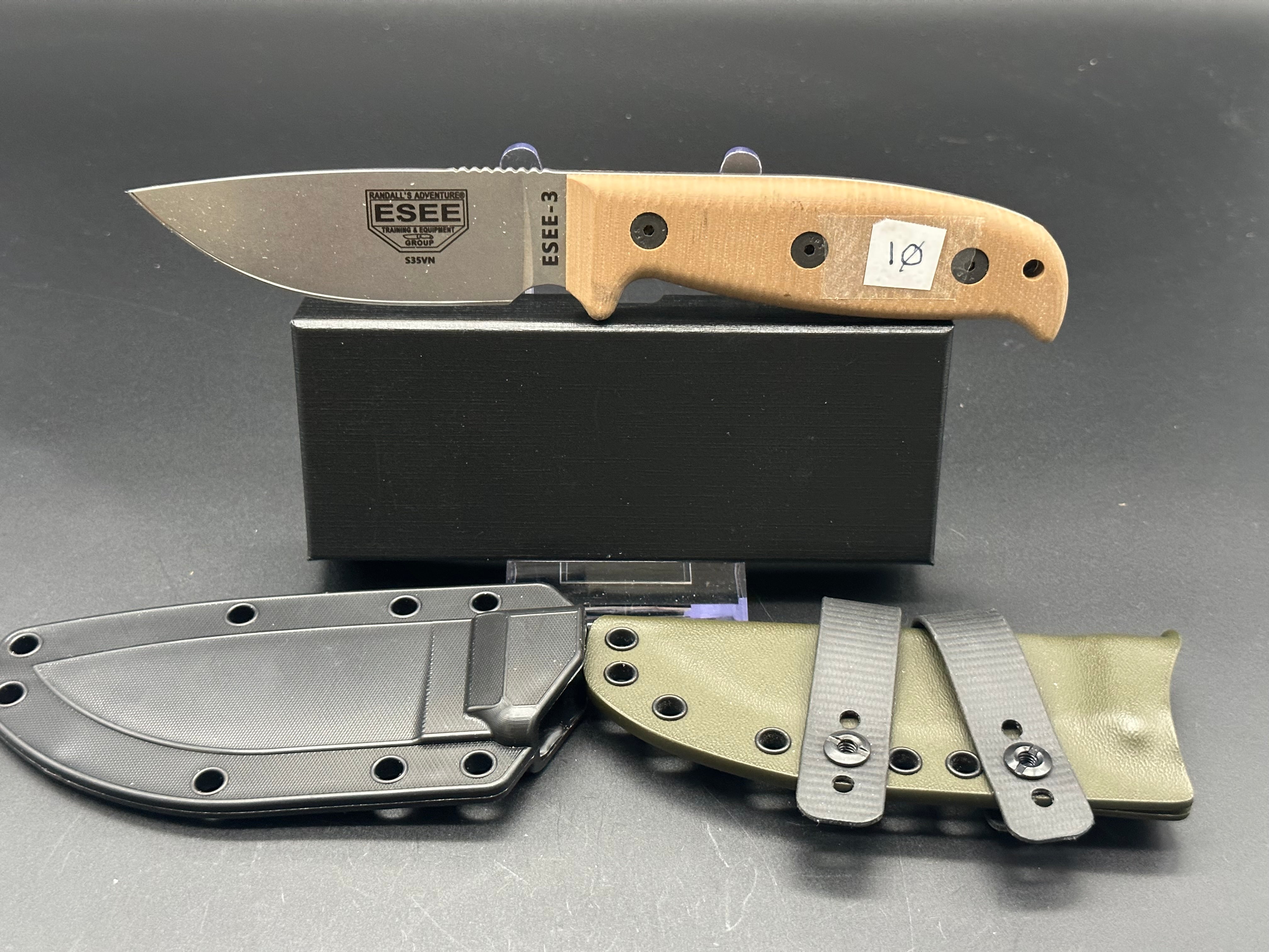 ESEE 3 S35VN Survival Knife with Custom Sheath & G10 Scales - Outdoor Camping, Hunting, Bushcraft Essential Gear