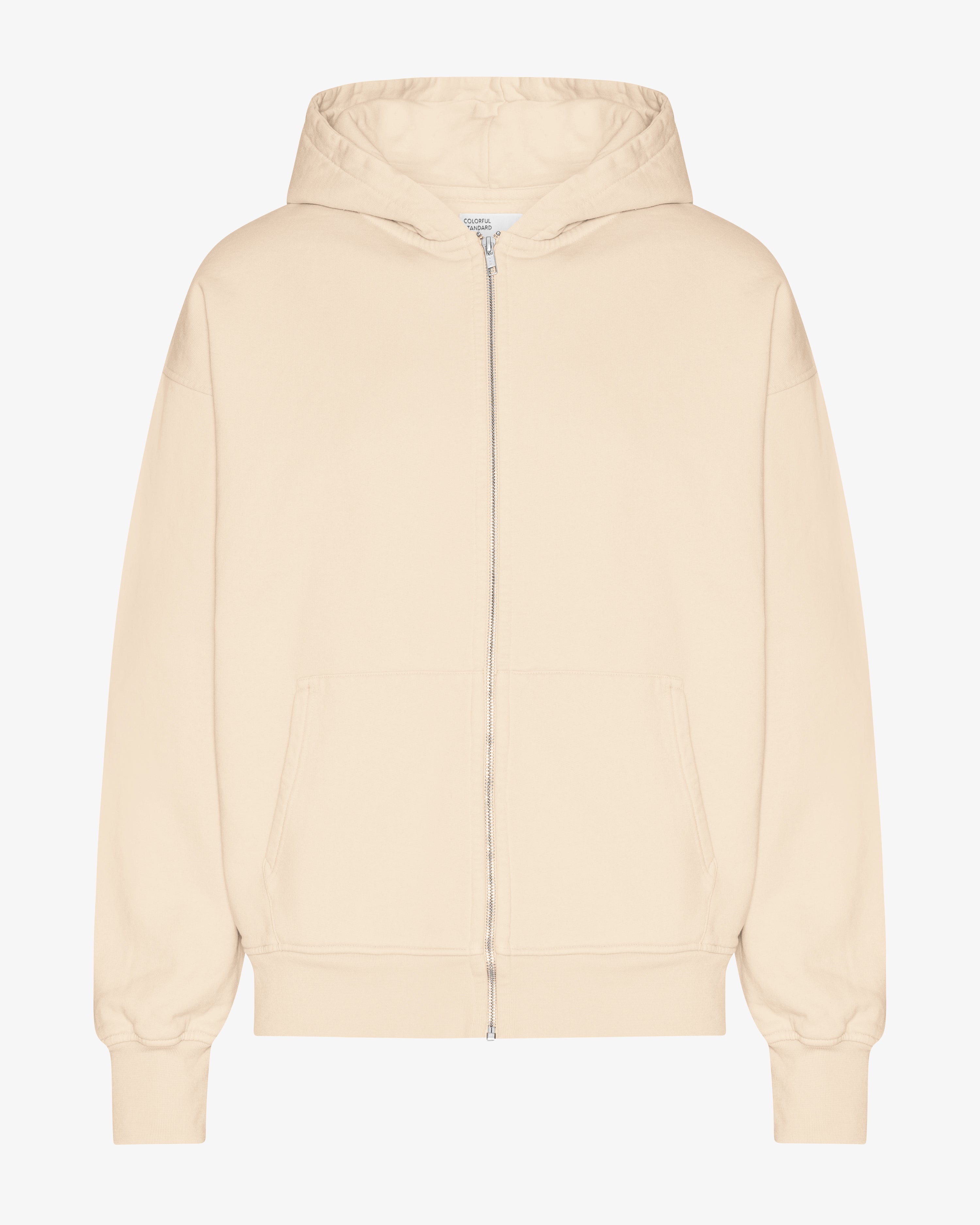 Organic Oversized Zip Hoodie for Women - Soft & Cozy Ivory White Pullover - Perfect for Casual Wear, Lounge & Outdoor Activities