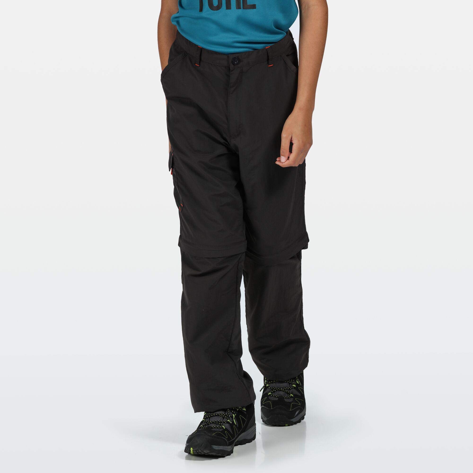 Regatta Kids Sorcer II Zip-Off Convertible Pants - Waterproof Hiking & Outdoor Adventure Pants for Boys & Girls
